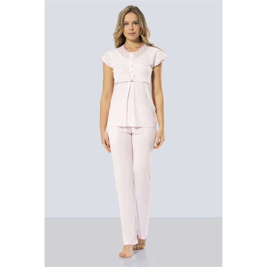 Türen 3199 Dantelli Pijama Takımı  - Pembe