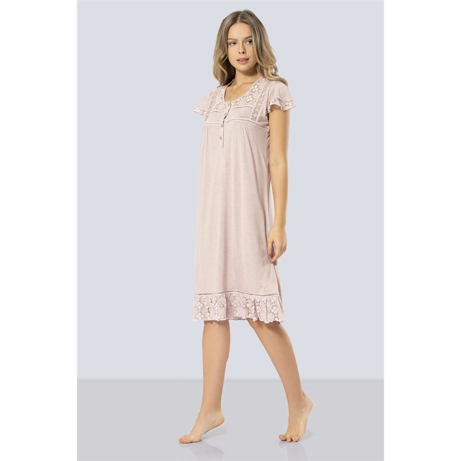 Türen 3284 Gecelik  - Pudra