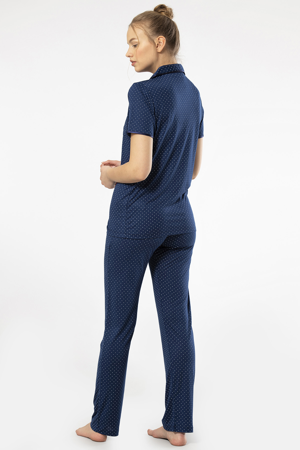 Türen 3291 Kadın Kısa Kollu Pijama Takımı -Lacivert