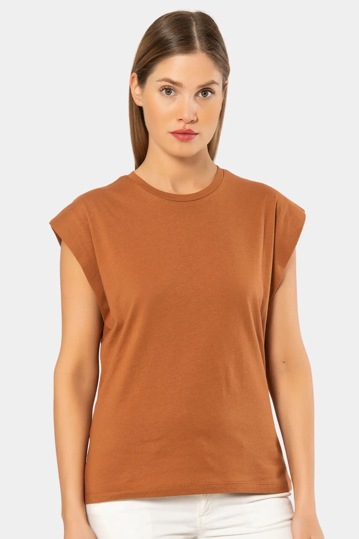 Türen 3401 Kadın Vatka Görünümlü T-shirt-Tarcın