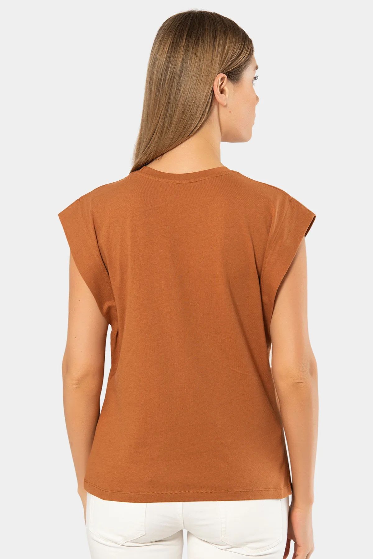 Türen 3401 Kadın Vatka Görünümlü T-shirt-Tarcın