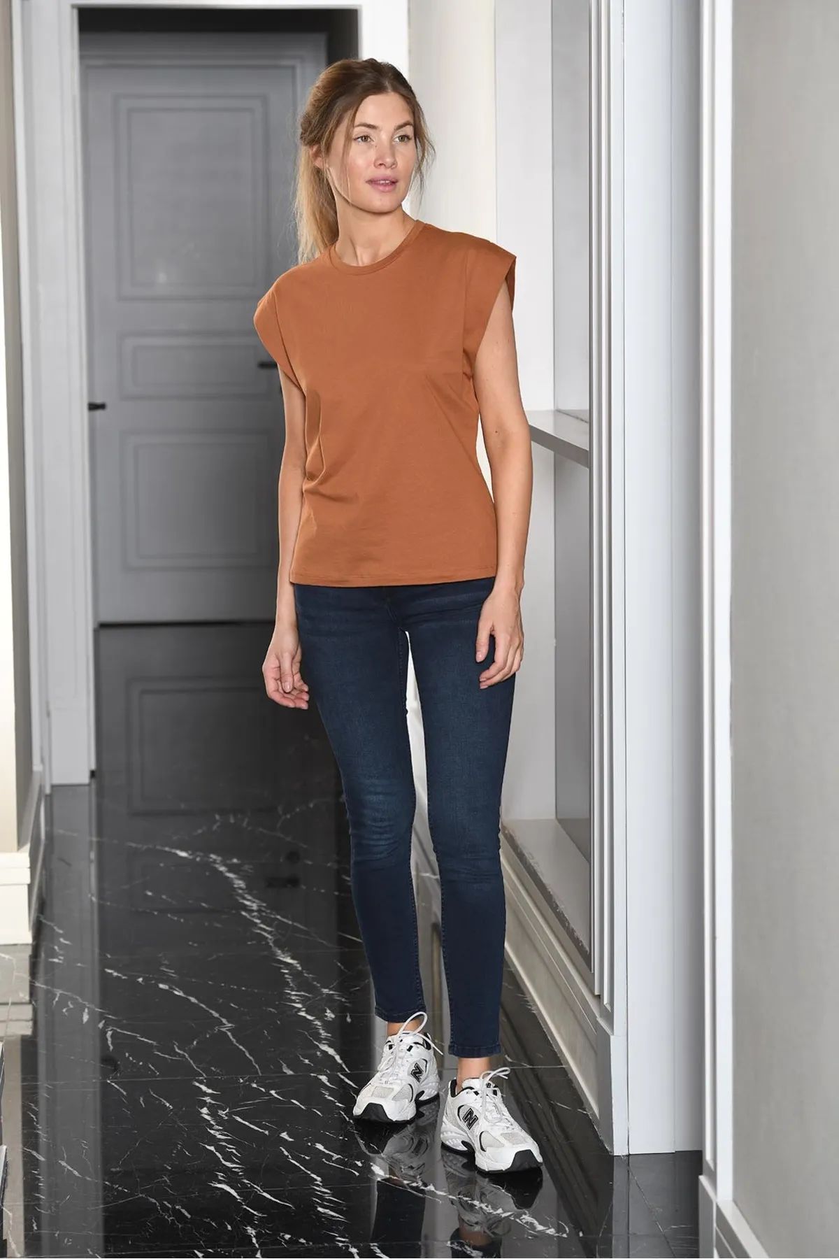 Türen 3401 Kadın Vatka Görünümlü T-shirt-Tarcın