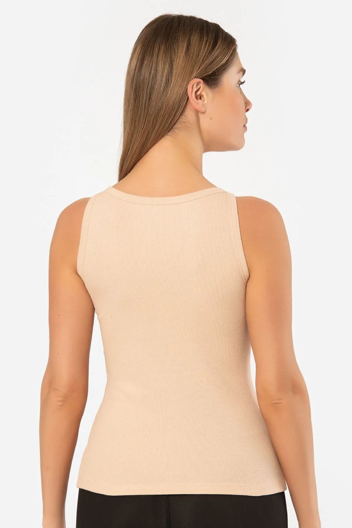 Türen 3403 Kadın Halter Yaka Fitilli Atlet T-Shirt-Ten