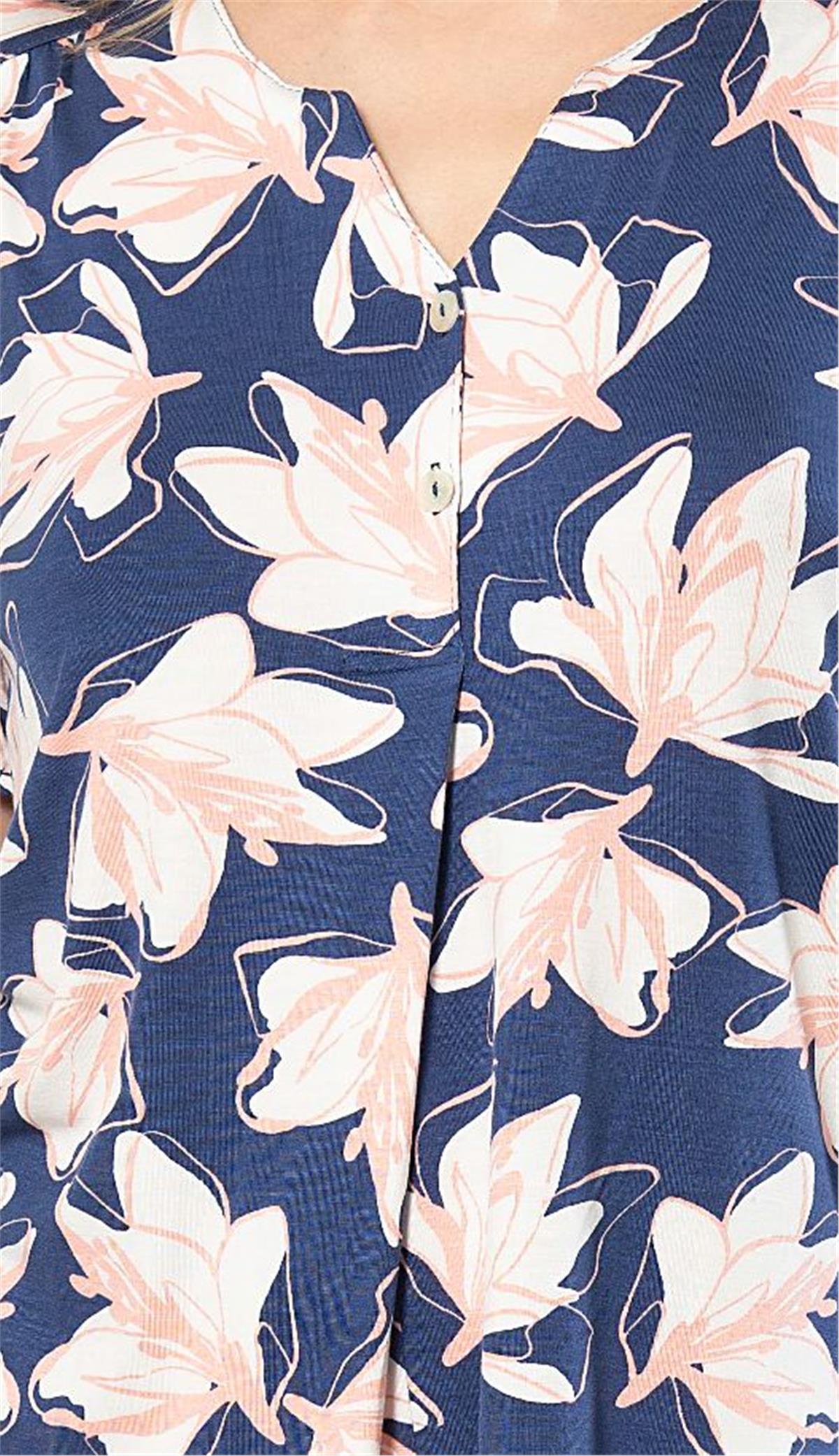 Türen 3606 Kadın Kısa Kollu Pijama Takımı-Lacivert