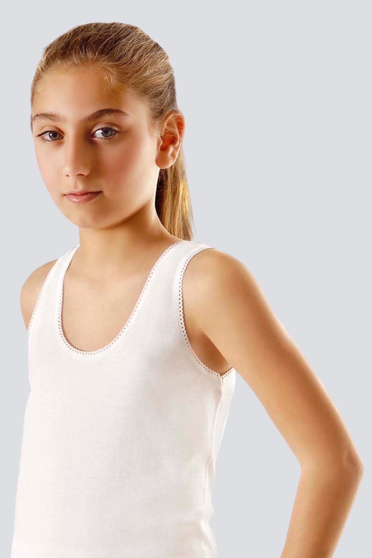 Türen 401 Kız Çocuk 2li Atlet-Beyaz