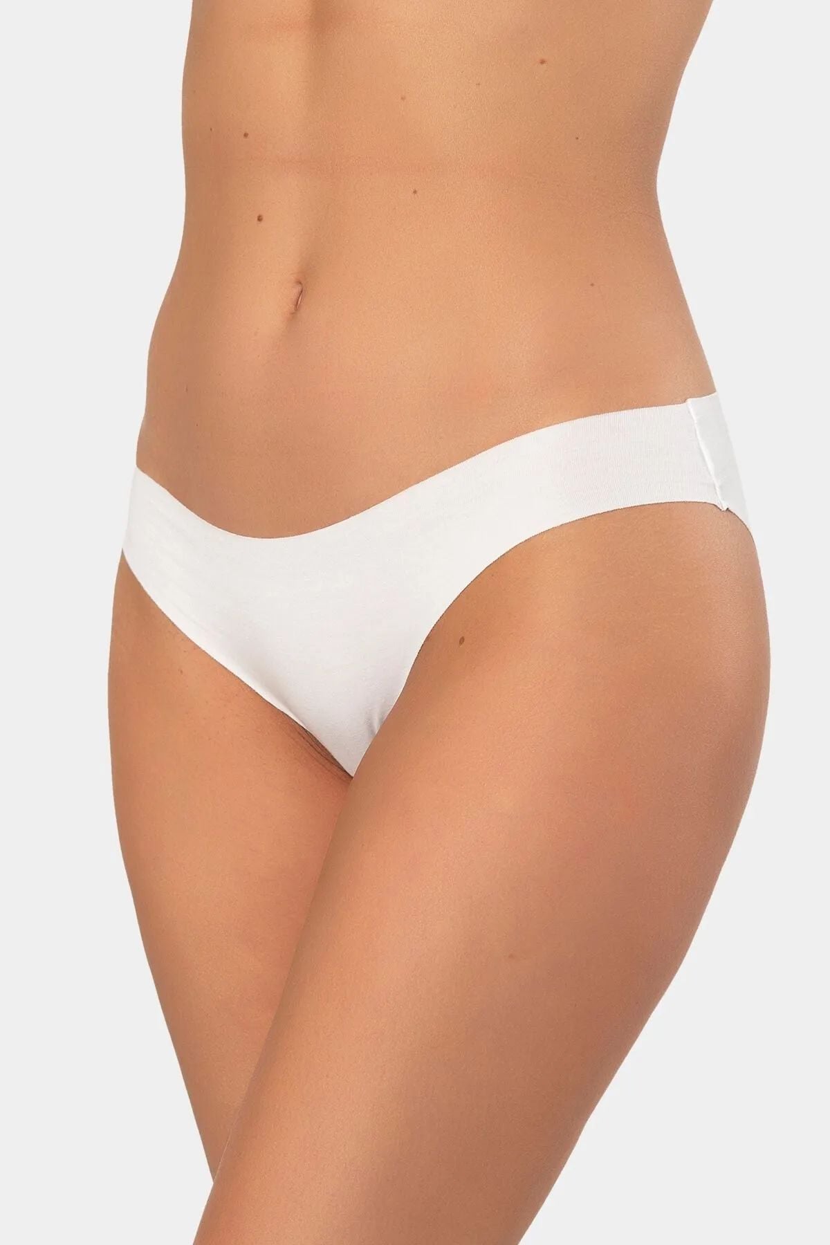 Türen 907 Kadın Lazer Kesim Pamuklu Bikini Külot-Beyaz