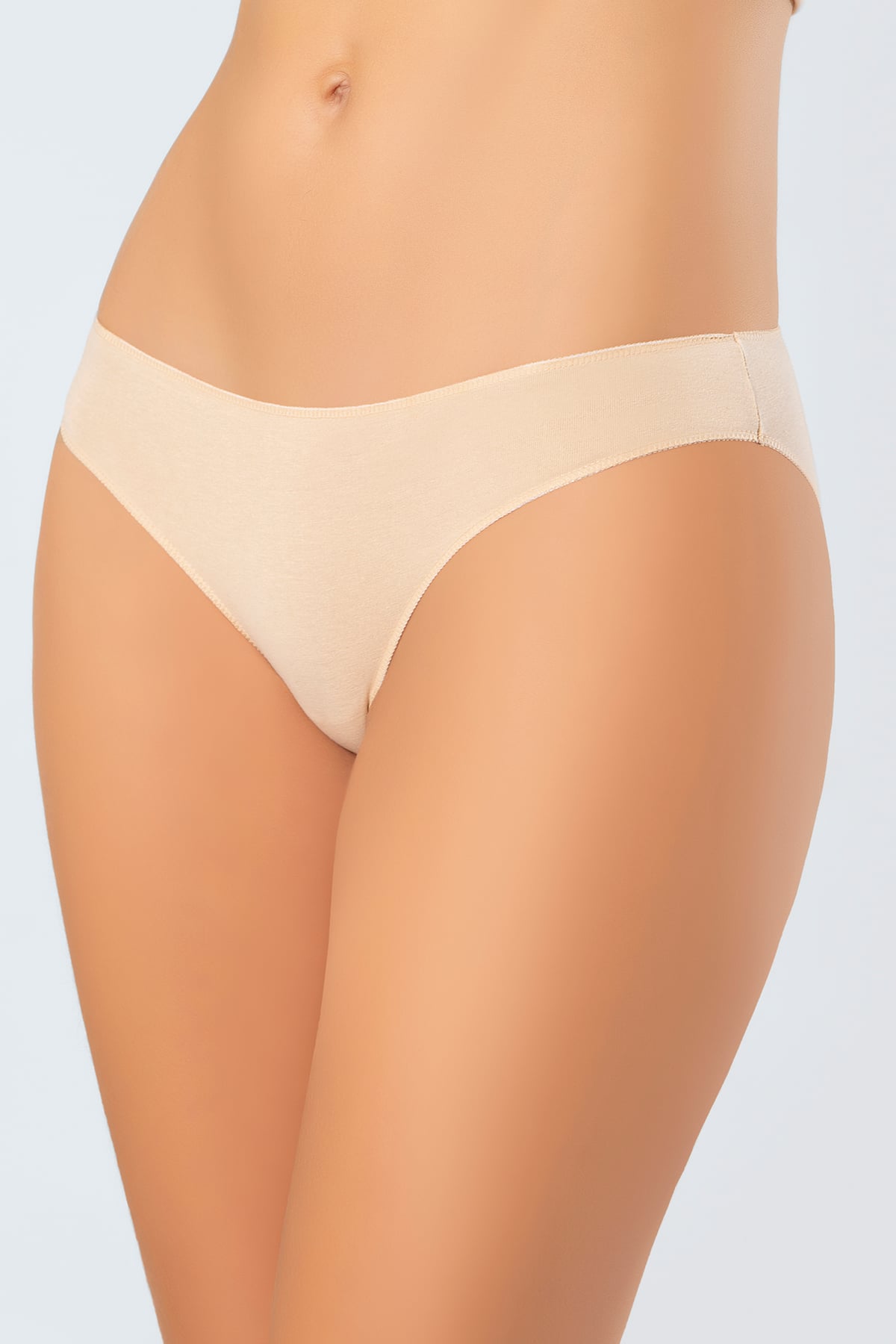 Türen 924 Kadın Likralı Pamuk Bikini Külot 3Lü Paket-Beyaz&Siyah&Ten