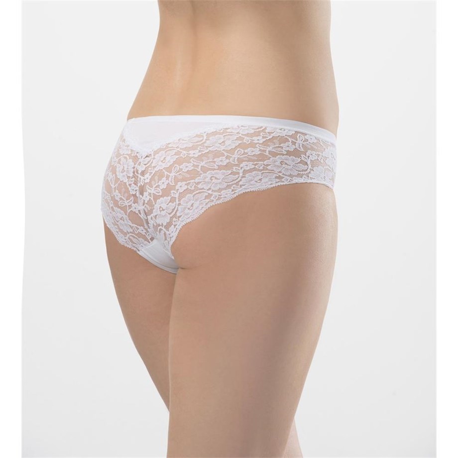 Türen 956 İkili Likralı Dantelli Bikini-BEYAZ