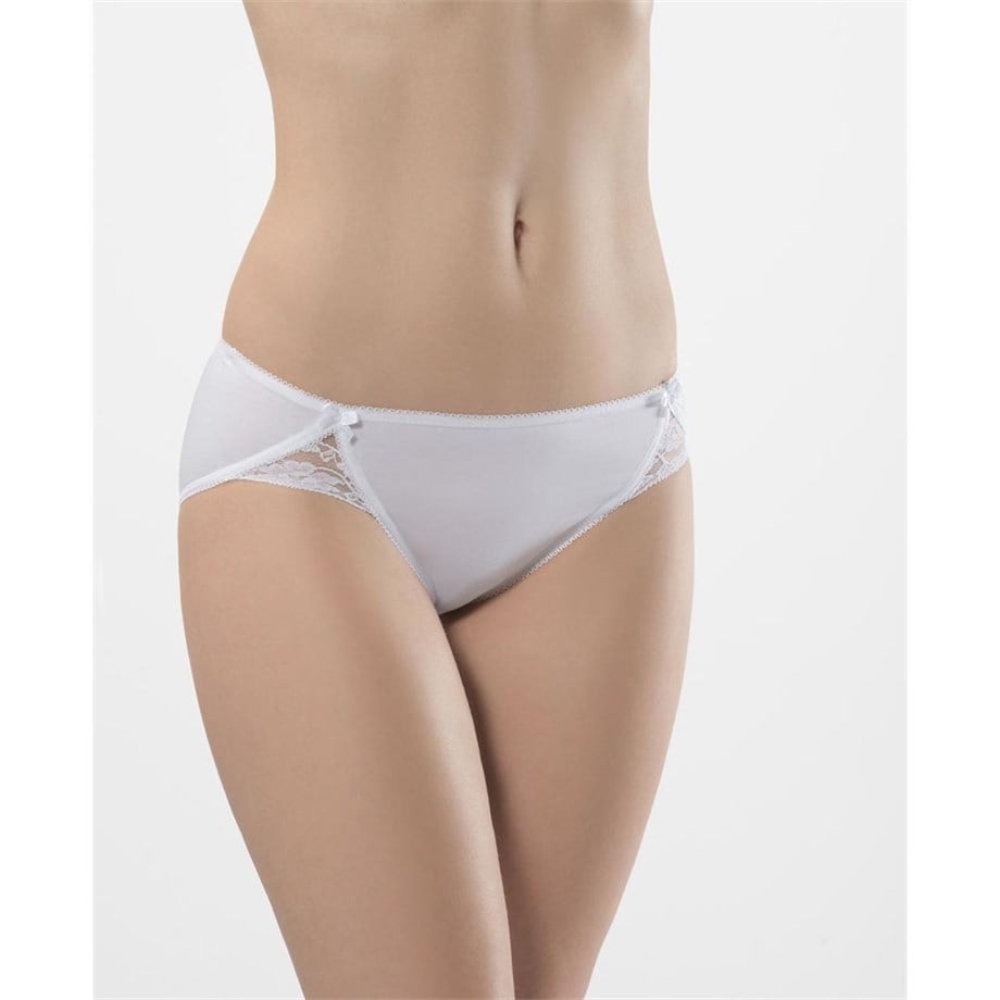 Türen 961 İkili Likralı Dantelli Bikini-Beyaz