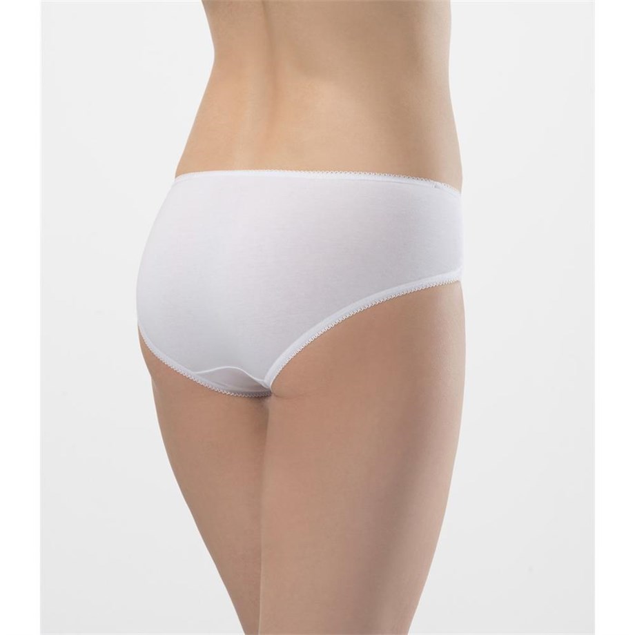 Türen 961 İkili Likralı Dantelli Bikini-Beyaz