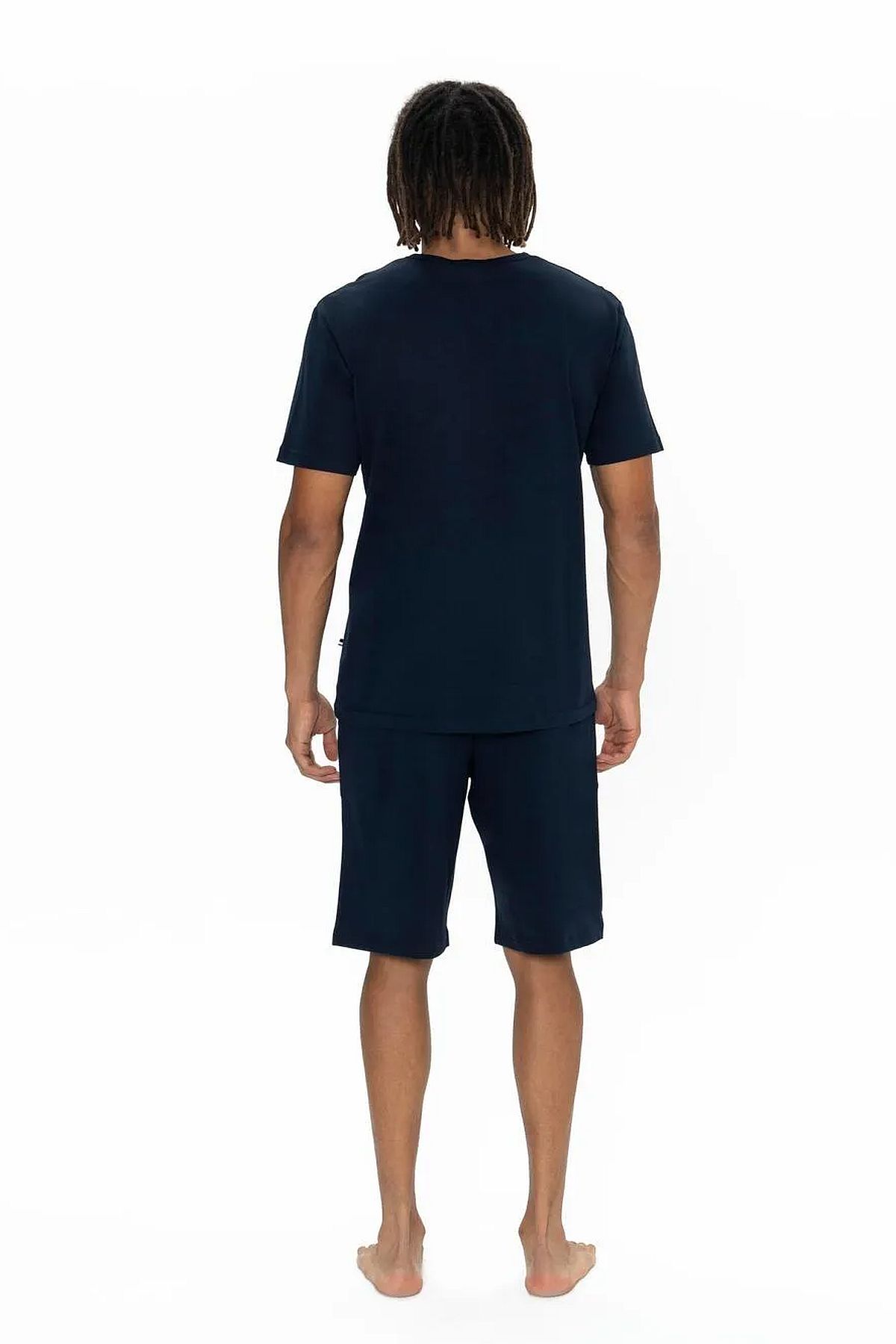 U.s Polo Assn. 18905 Erkek Kısa Kollu Bisiklet Yaka 3lü Pijama Takımı-Lacivert