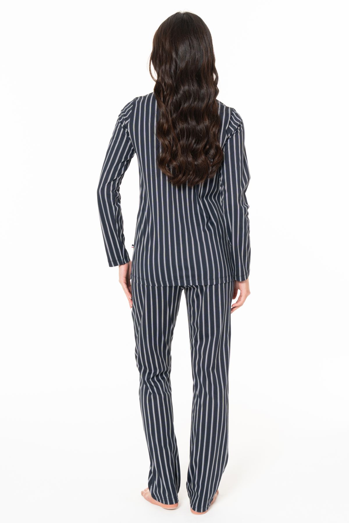 U.s Polo Assn. 20138 Kadın Uzun Kollu Gömlek Pijama Takım-Lacivert