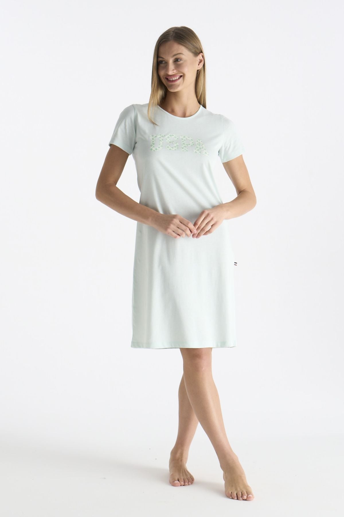 U.s Polo Assn. 20200 Kadın Kısa Kollu Gecelik-Mint