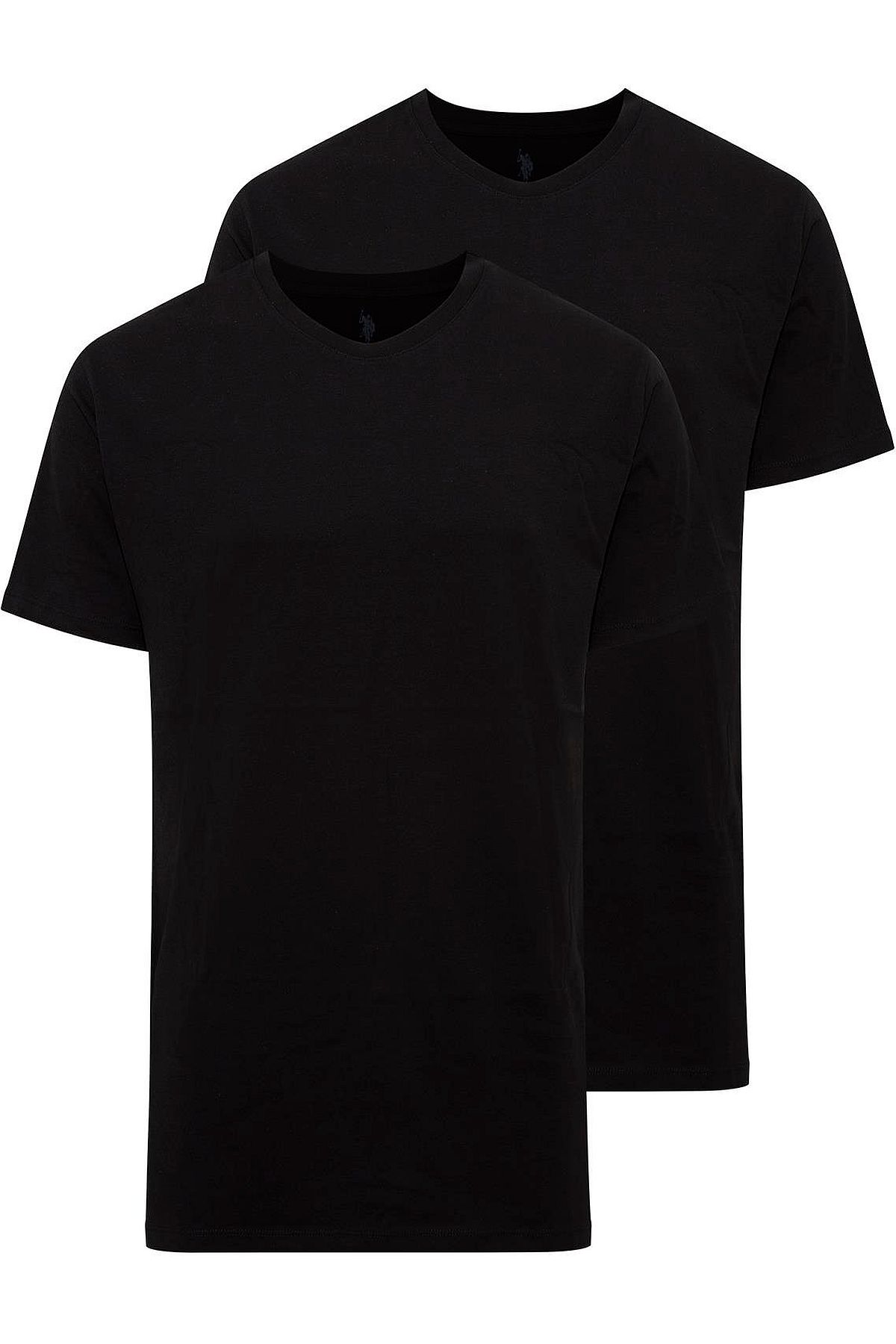 U.s Polo Assn. 90002 Erkek Battal 2li Yuvarlak Yaka T-Shirt-Siyah