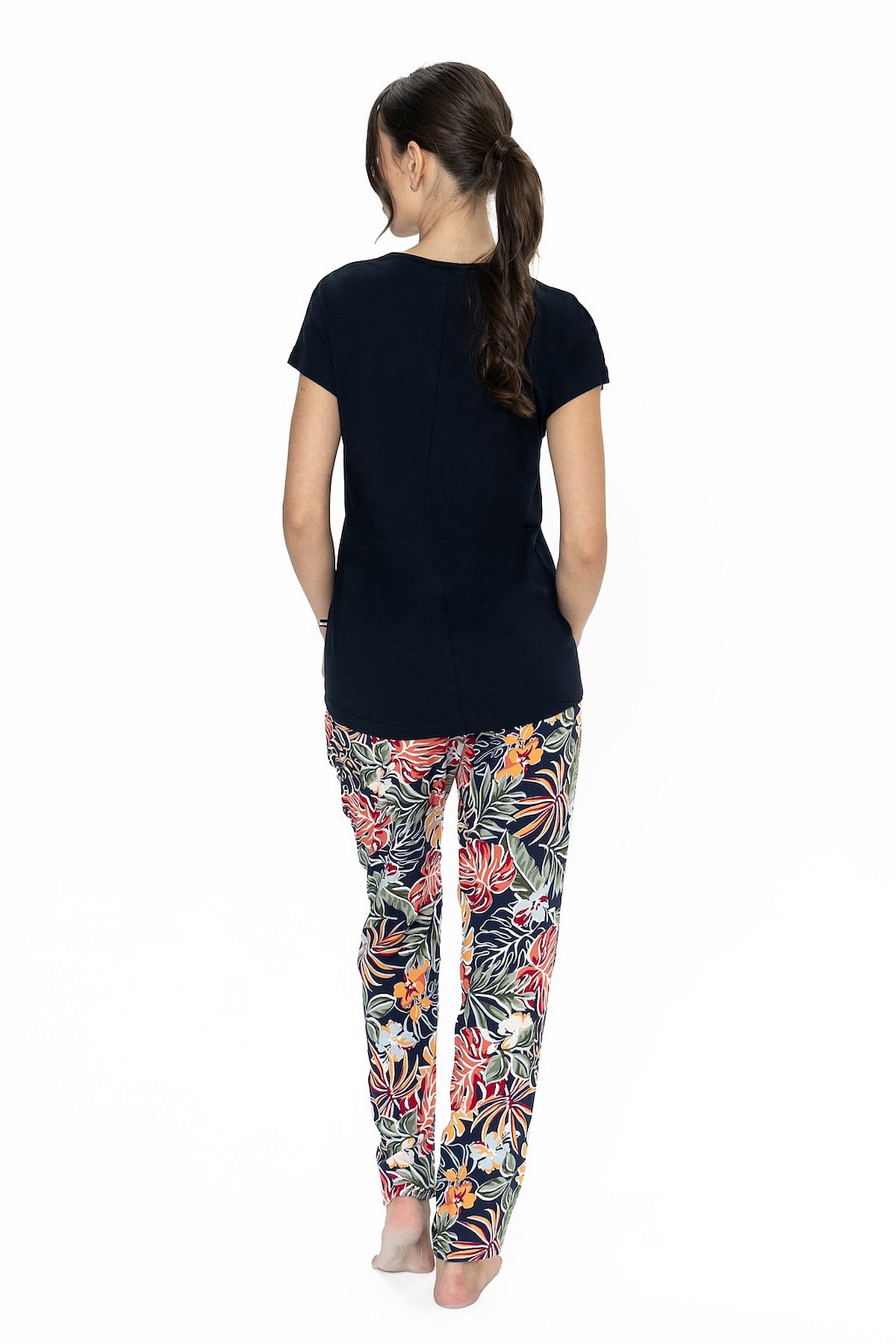U.s Polo Assn. 20026 Kadın Kısa Kollu V Yaka Pijama Takımı-Lacivert