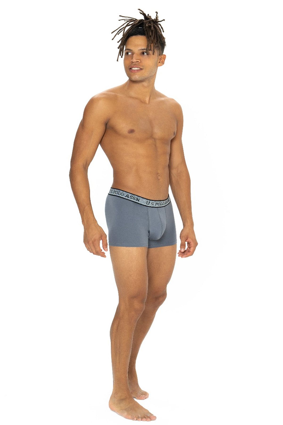 U.s Polo Assn. 80540 Erkek Pamuklu 3lü Boxer-Bordo&Siyah&Antrasitmelanj