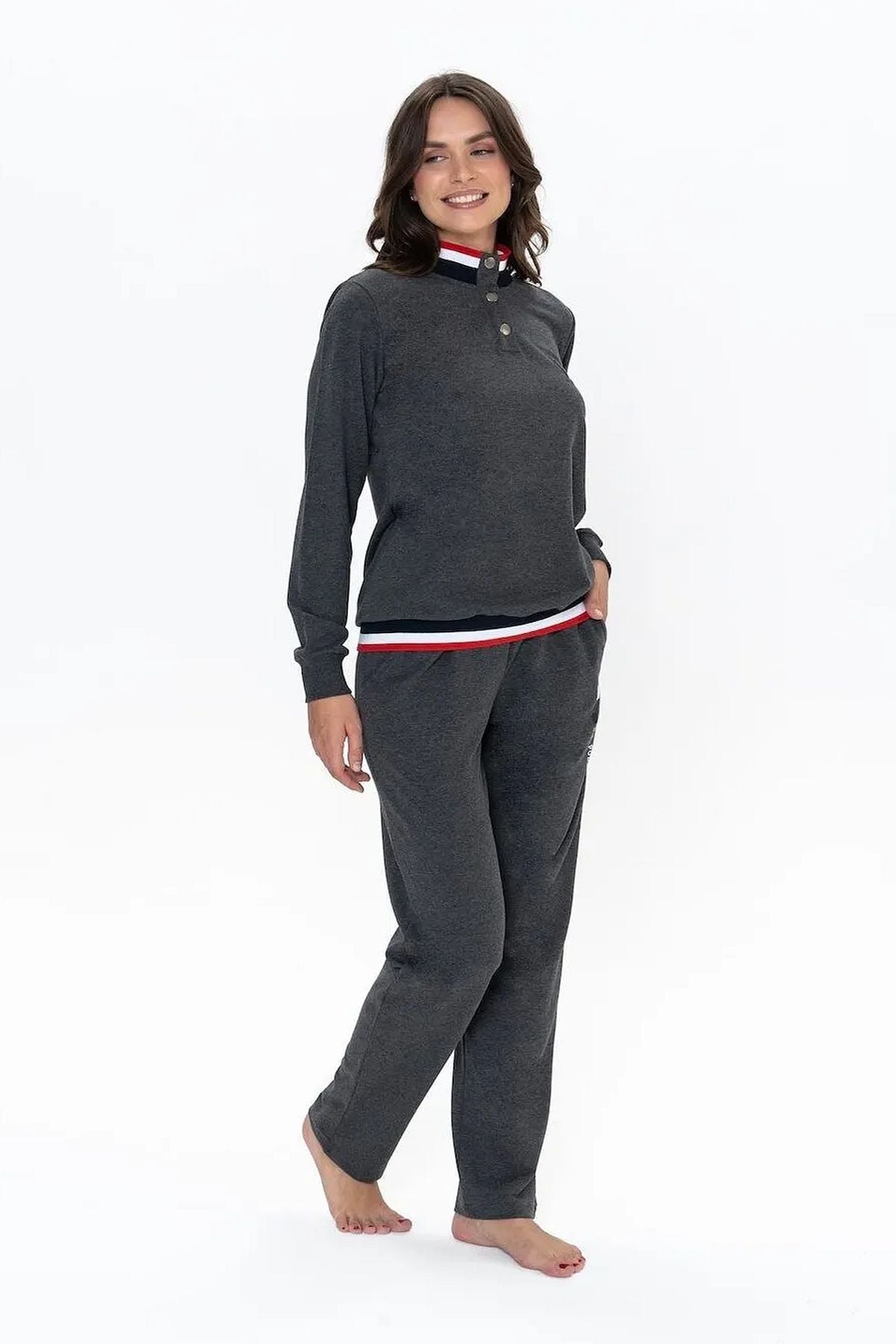 U.s Polo Assn. 20053 Kadın Kalın Askılı Bisiklet Yaka Şortlu Pijama Takımı-Bej