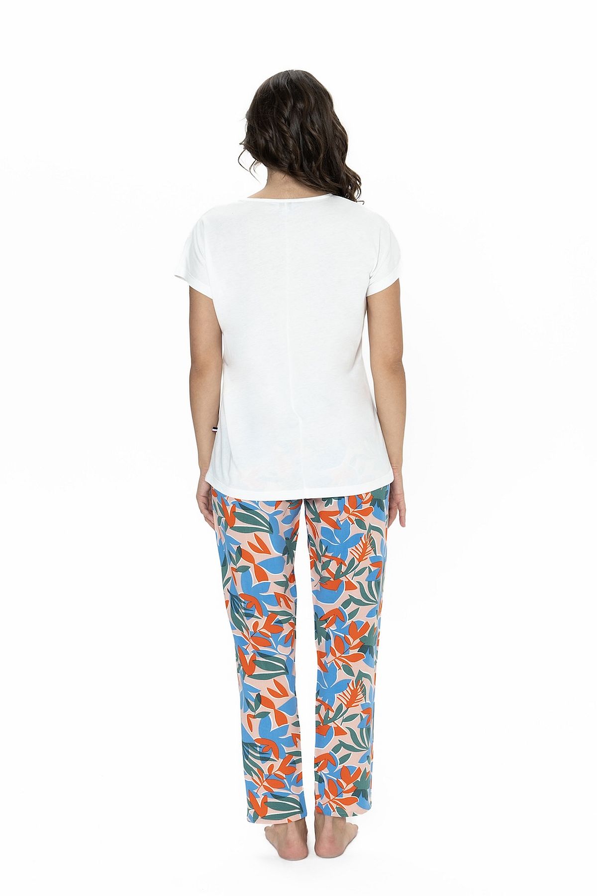 U.s Polo Assn. 20097 Kadın Kısa Kollu Bisiklet Yaka Pijama Takımı-Ekru