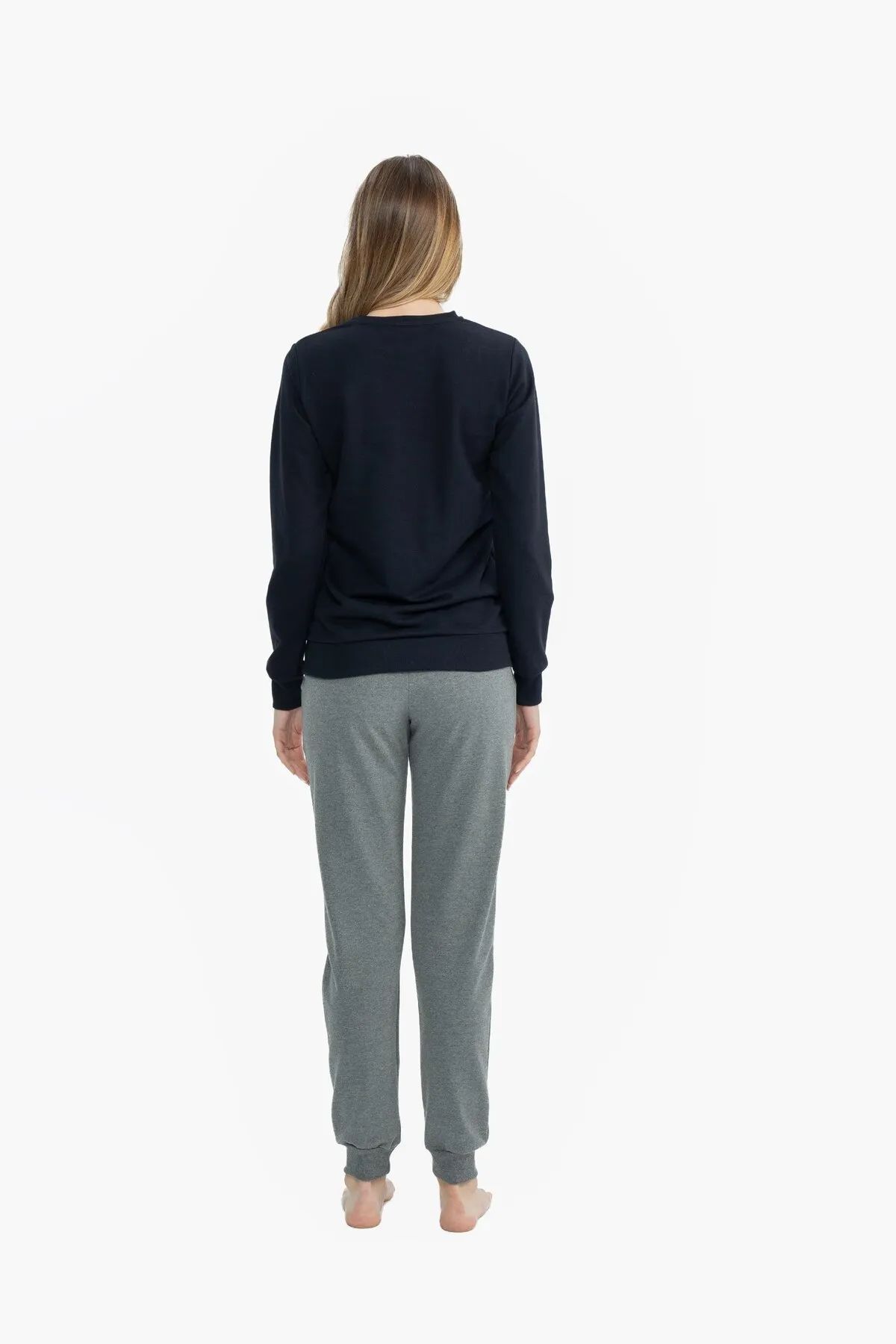 U.s Polo Assn. 17074 Kadın Uzun Kollu Paçası Lastikli Eşofman Takımı-Lacivert