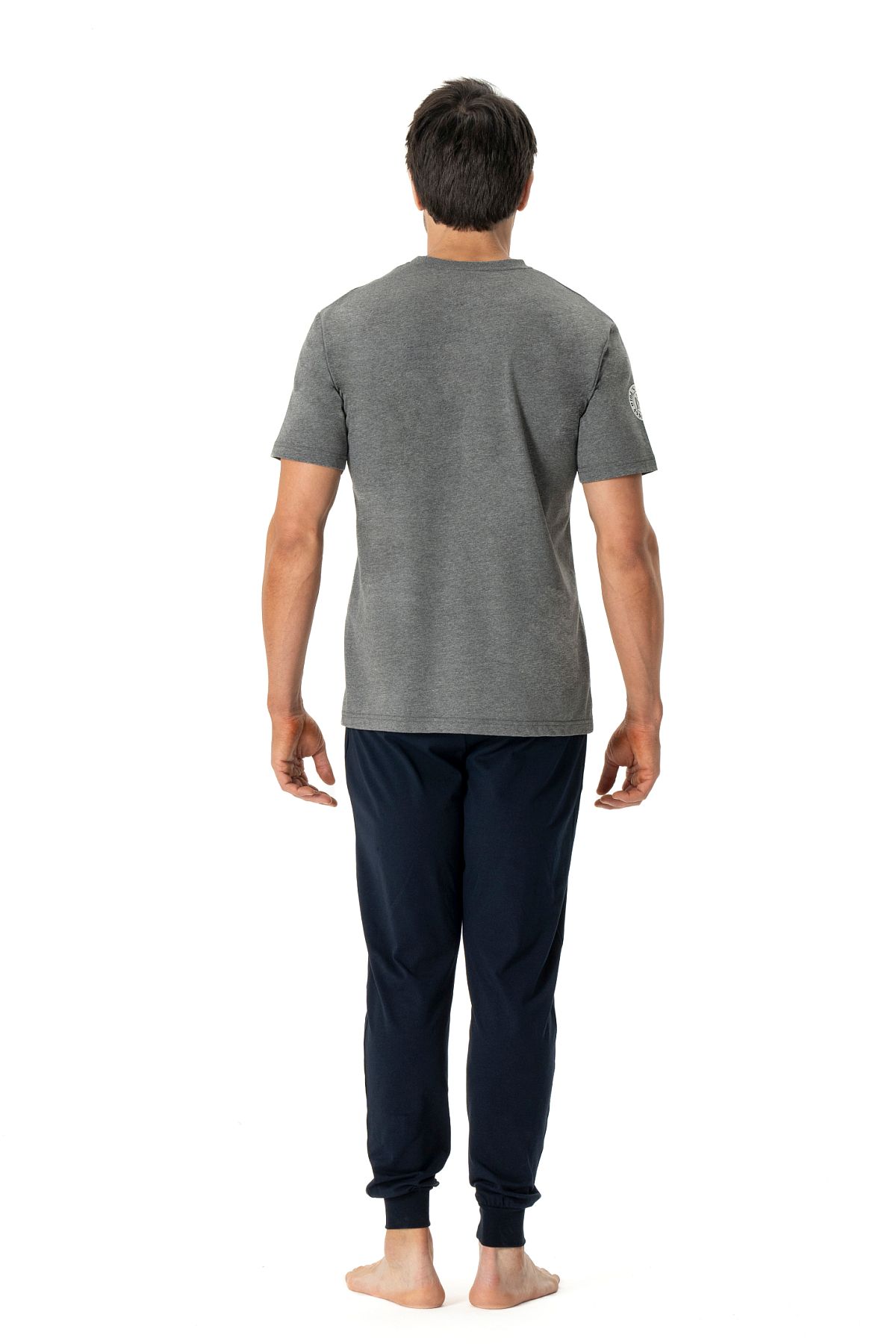 U.s Polo Assn. 18788 Erkek Kısa Kollu Paçası Bantlı Pijama Takımı-Antrasitmelanj