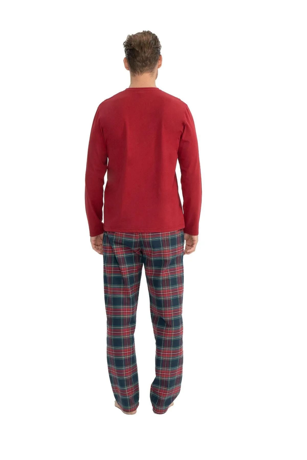 U.s Polo Assn. 18851 Erkek Uzun Kollu Yuvarlak Yaka Pijama Takımı-Bordo