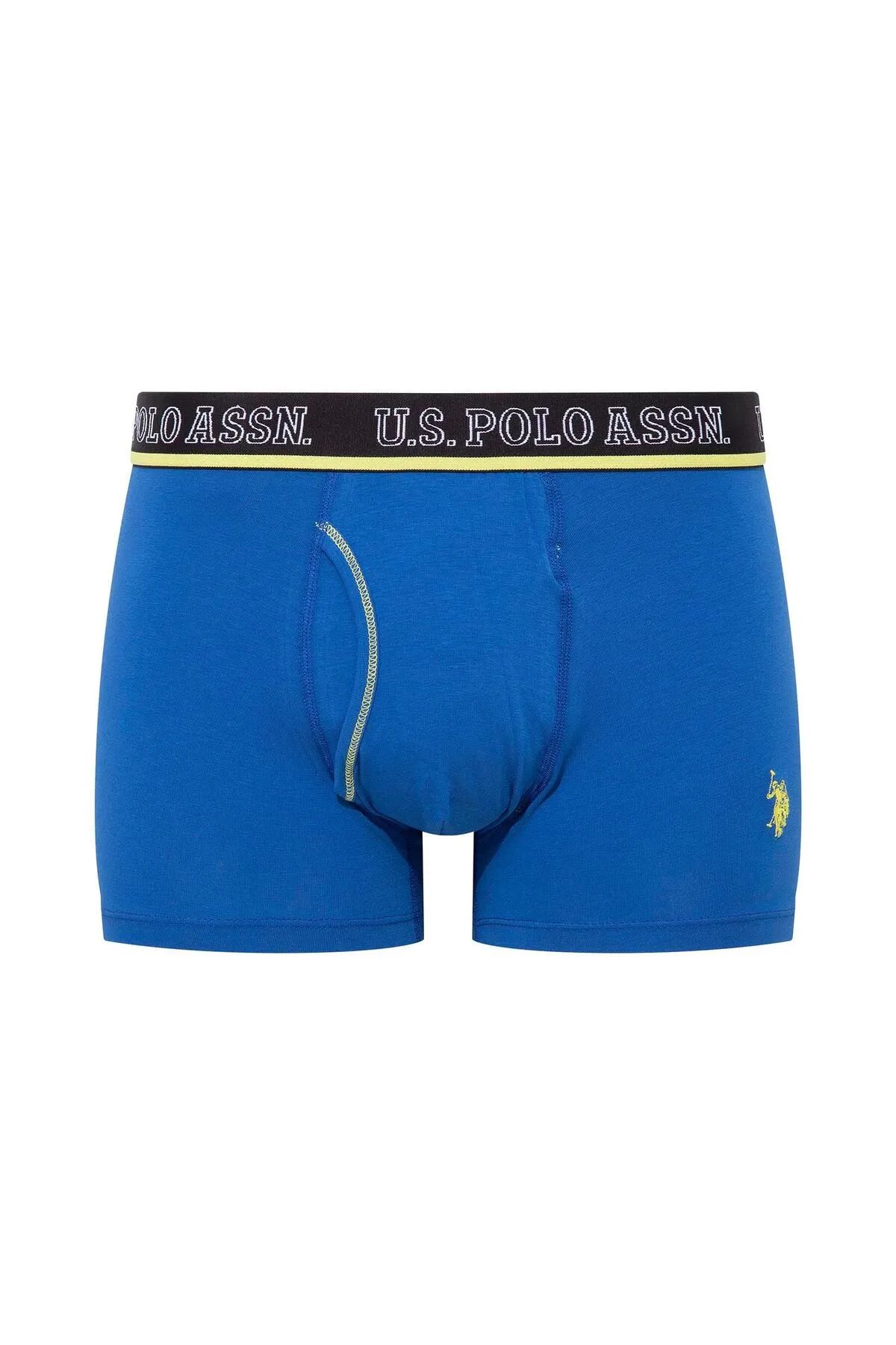 U.s Polo Assn. 80508 Erkek Pamuklu 3lü Boxer-Saks&Antrasit&Siyah