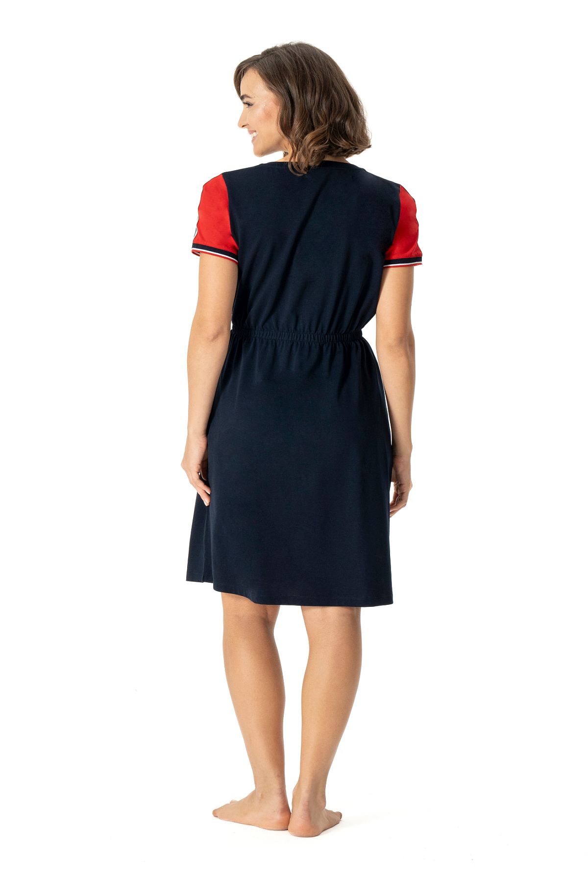 U.s Polo Assn. 17001 Kadın V Yaka Rahat Elbise-Lacivert