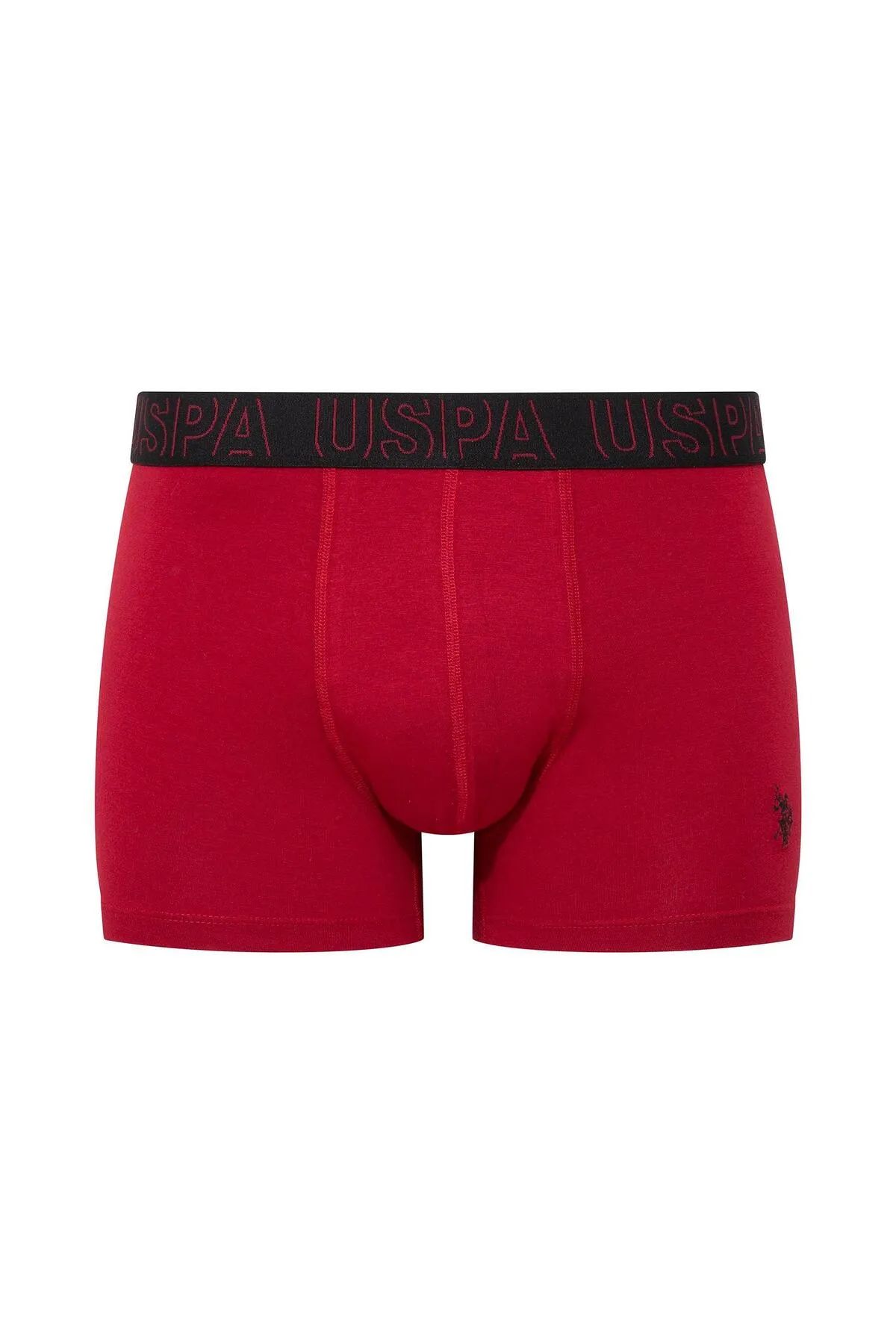 U.s Polo Assn. 80518 Erkek Pamuklu 3lü Boxer-Bordo&Lacivert&Siyah