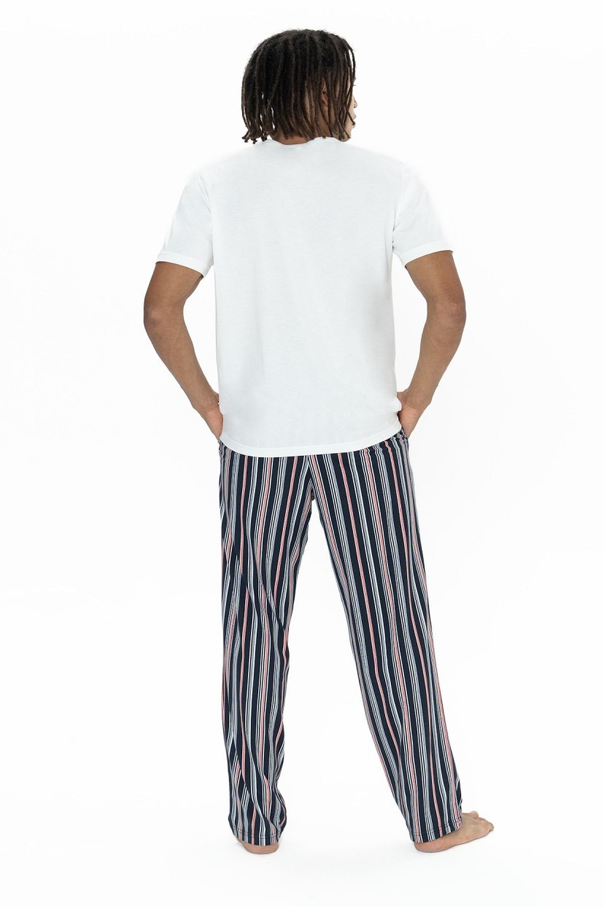 U.s Polo Assn. 18905 Erkek Kısa Kollu Bisiklet Yaka 3lü Pijama Takımı-Ekru