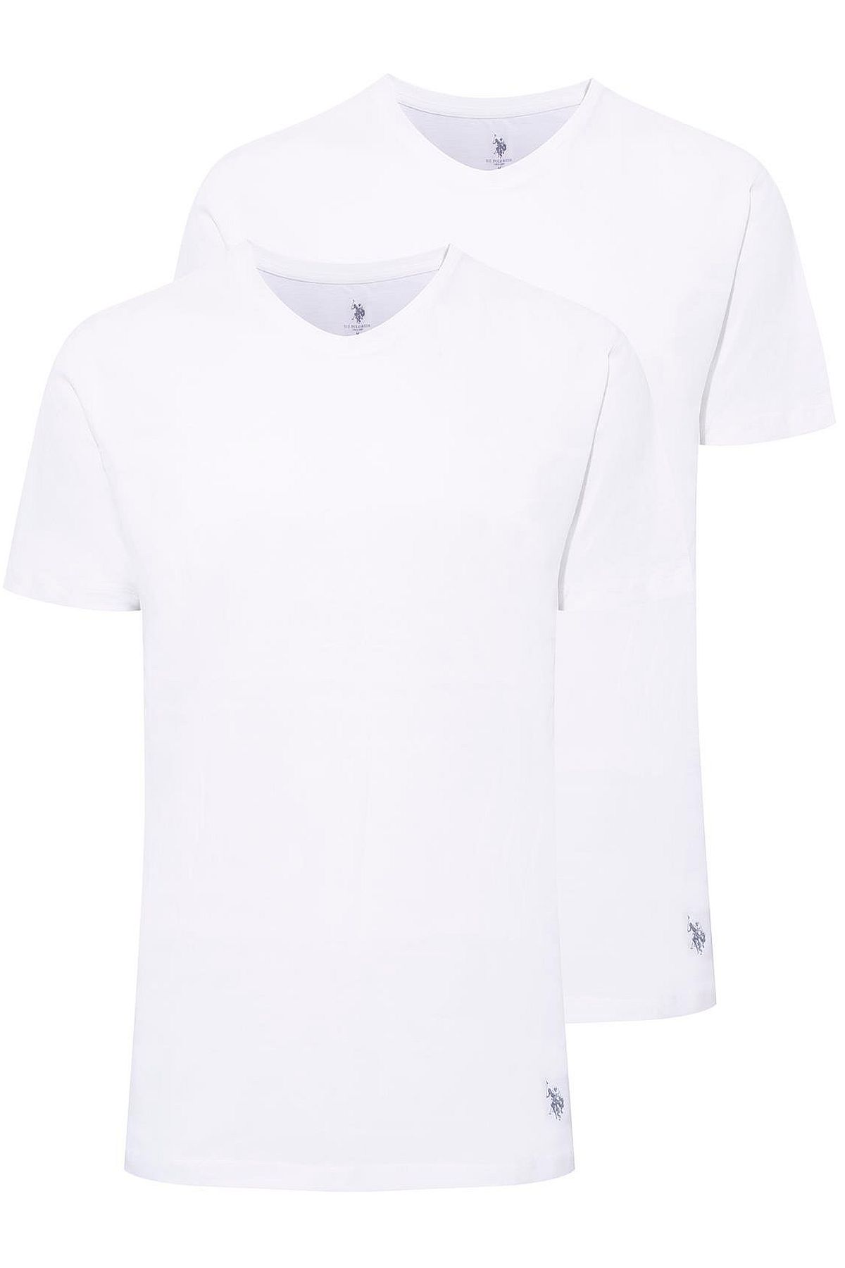 U.s Polo Assn. 90002 Erkek Battal 2li Yuvarlak Yaka T-Shirt-Beyaz