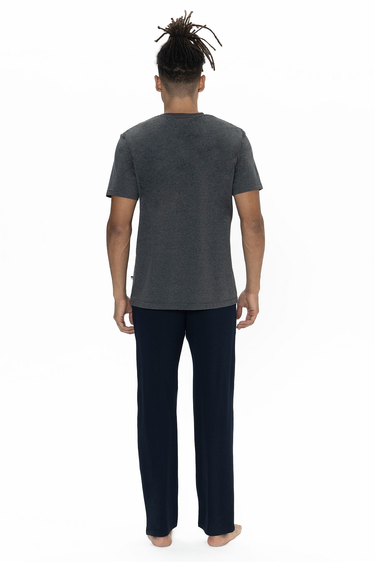 U.s Polo Assn. 18895 Erkek Kısa Kollu Bisiklet Yaka Pijama Takımı-Antrasitmelanj