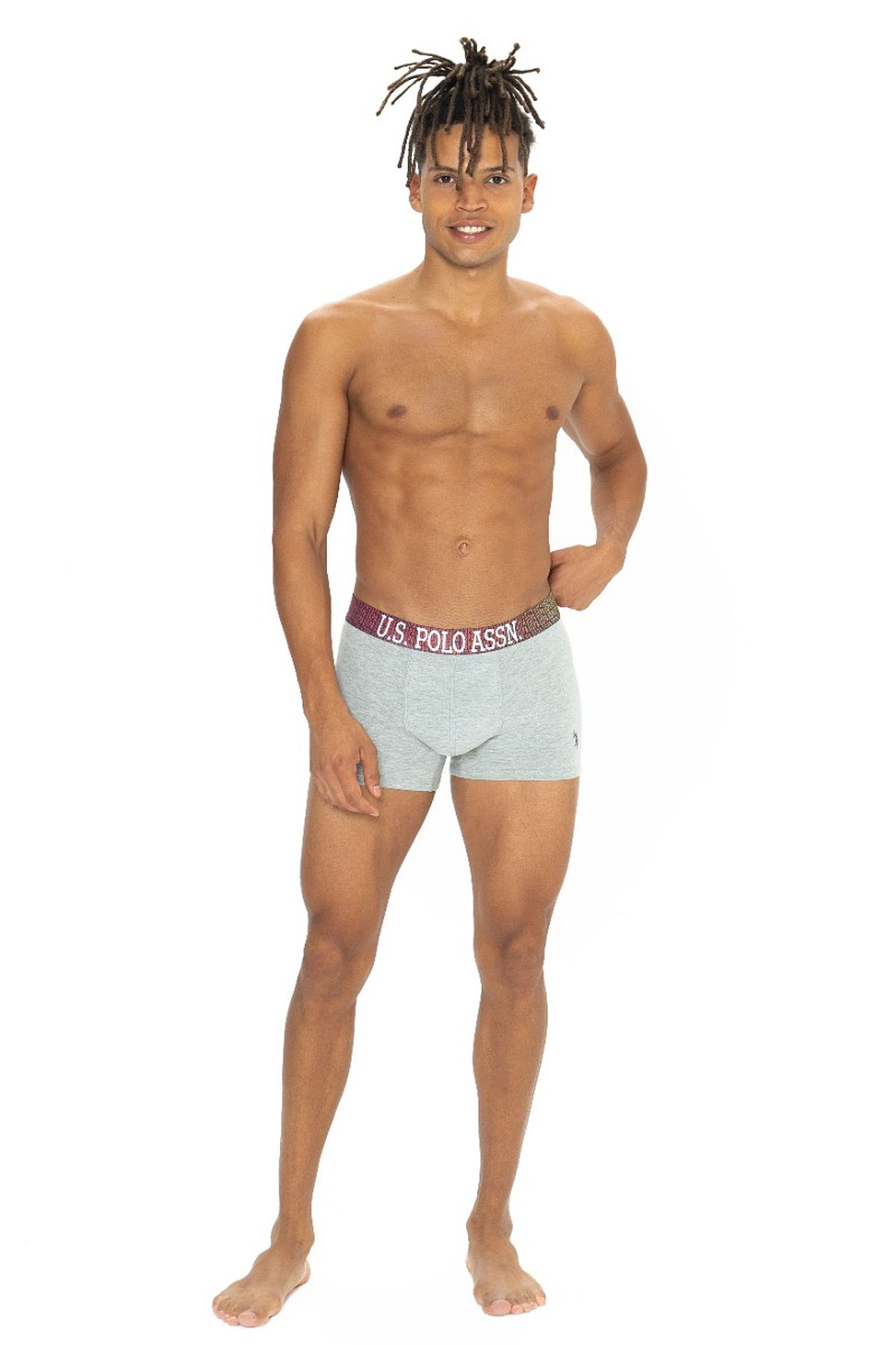 U.s Polo Assn. 80571 Erkek Pamuklu 3lü Boxer-Siyah&Grimelanj&Lacivert