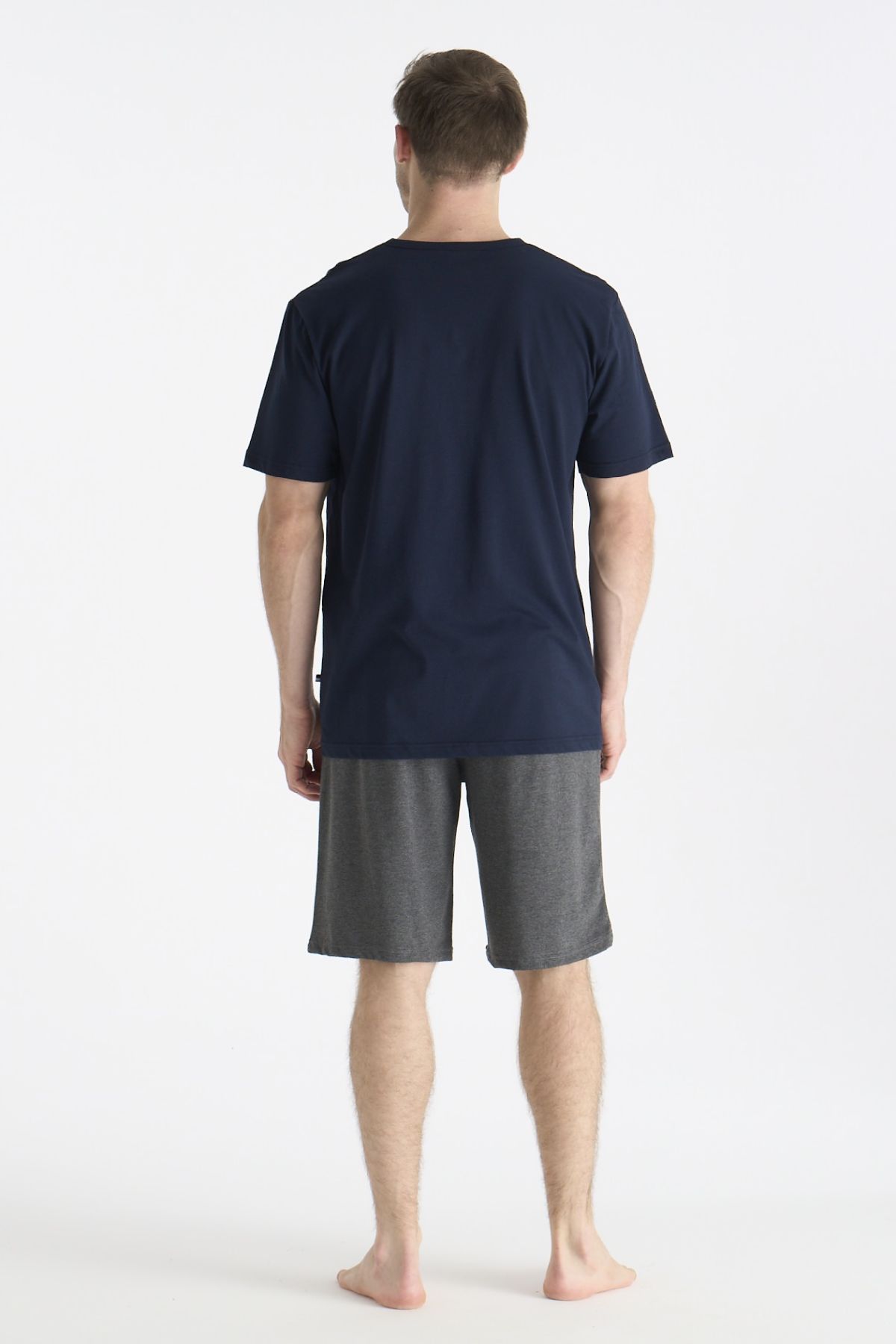 U.s Polo Assn. 19015 Erkek Kısa Kollu Şortlu Pijama Takımı-Lacivert