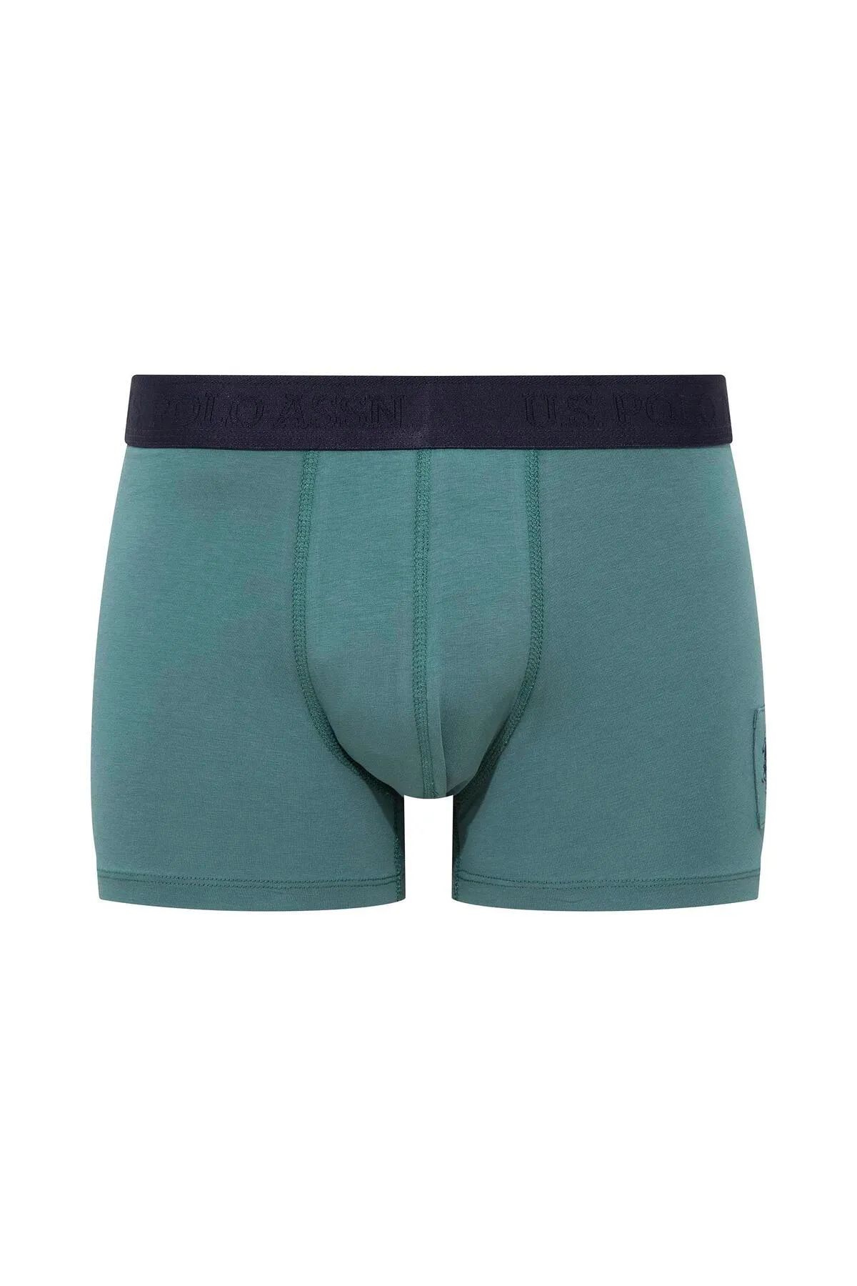 U.s Polo Assn. 80504 Erkek Pamuklu 3lü Boxer-Lacivert&Baskılı&Yeşil