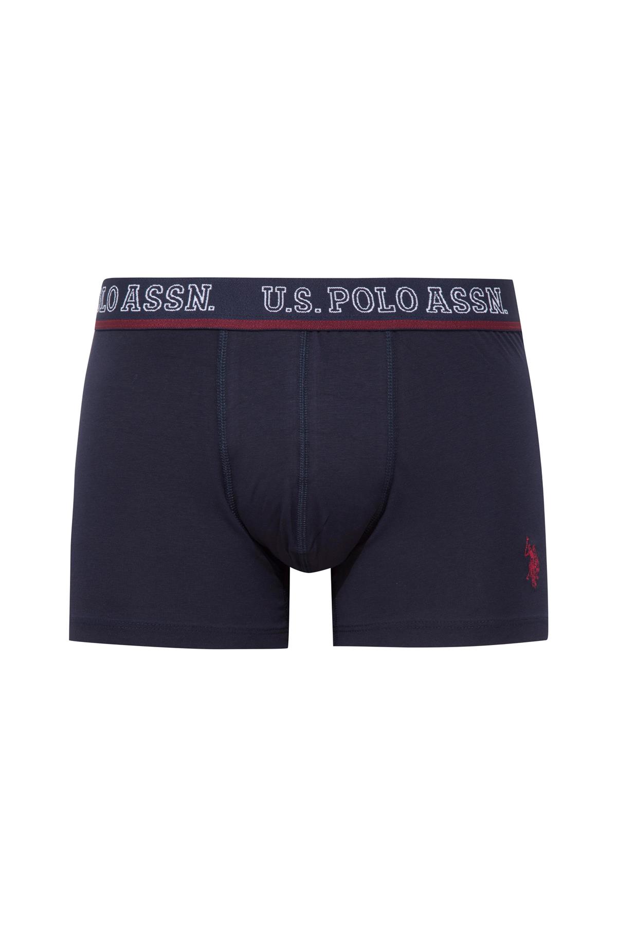 U.s Polo Assn. 80516 Erkek Pamuklu 3lü Boxer-Bordo&Lacivert&Baskılı