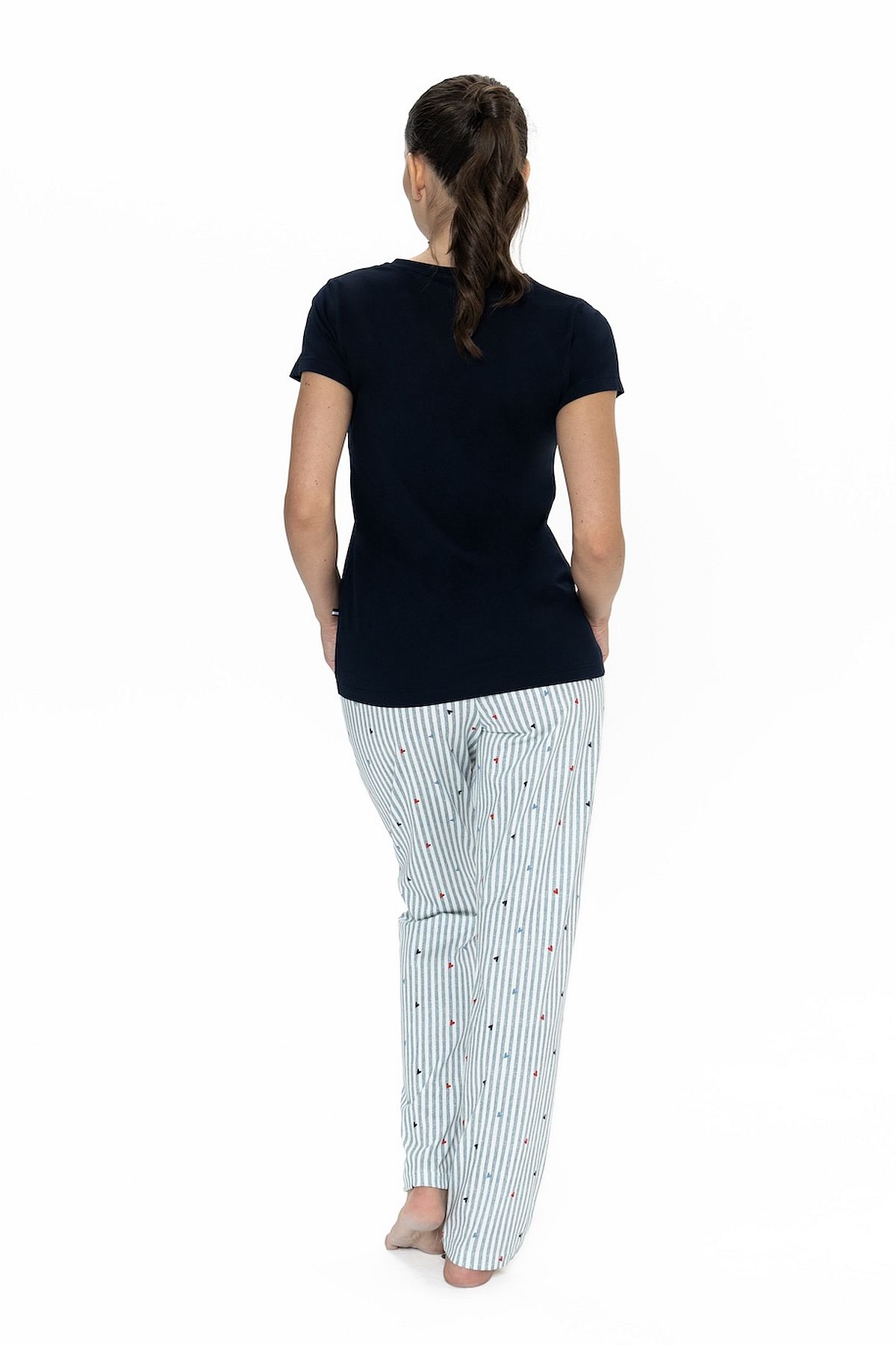 U.s Polo Assn. 20060 Kadın Kısa Kollu V Yaka Pijama Takımı-Lacivert