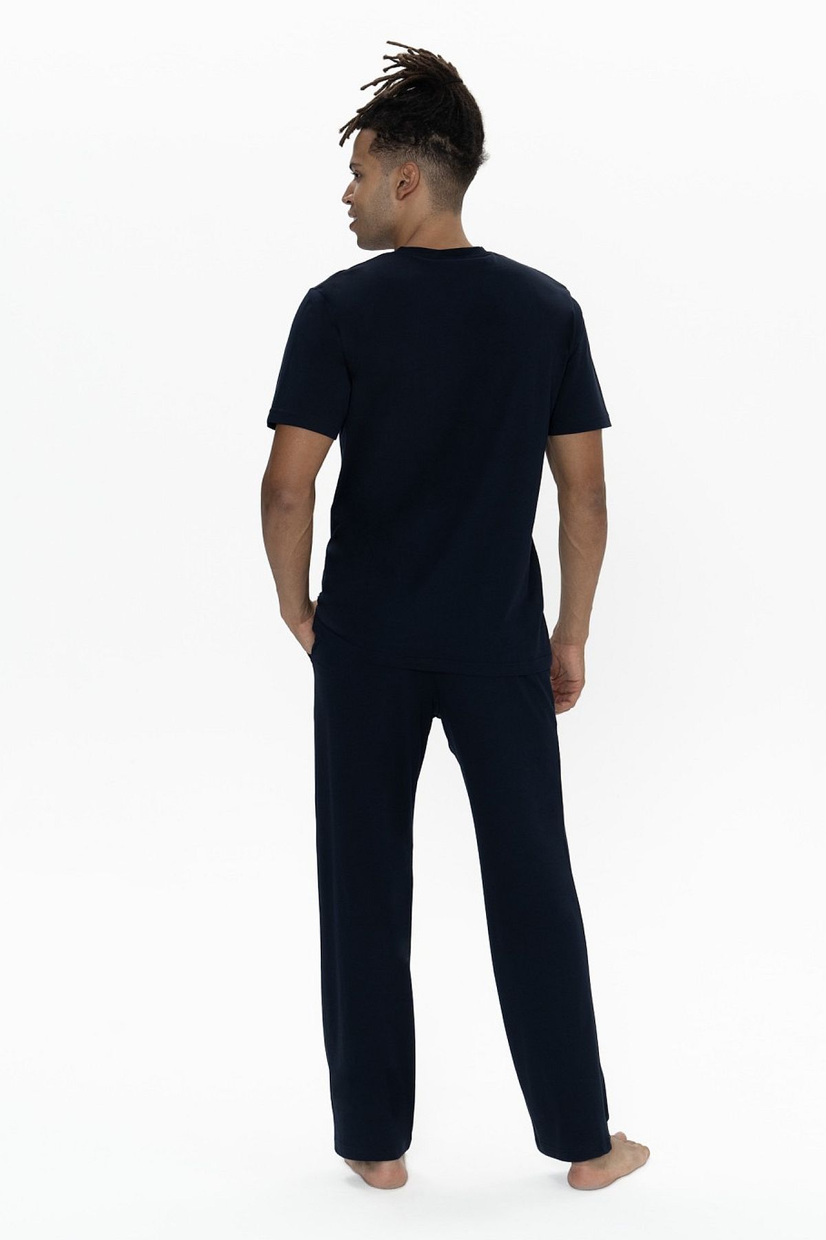 U.s Polo Assn. 18901 Erkek Kısa Kollu Yakası Düğmeli Pijama Takımı-Lacivert