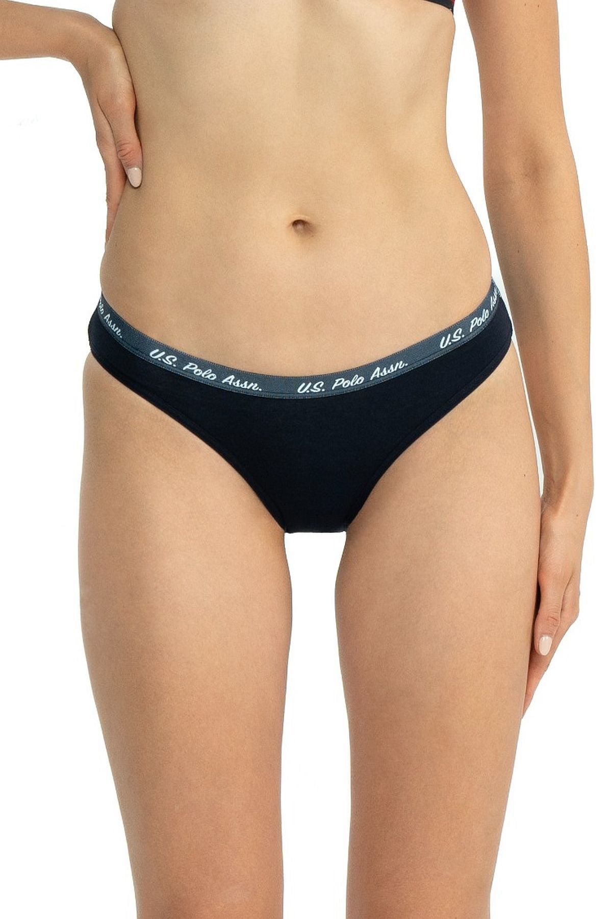 U.s Polo Assn. 66428 Kadın Karışık Desen Pamuklu 3lü Slip Külot-Lacivert