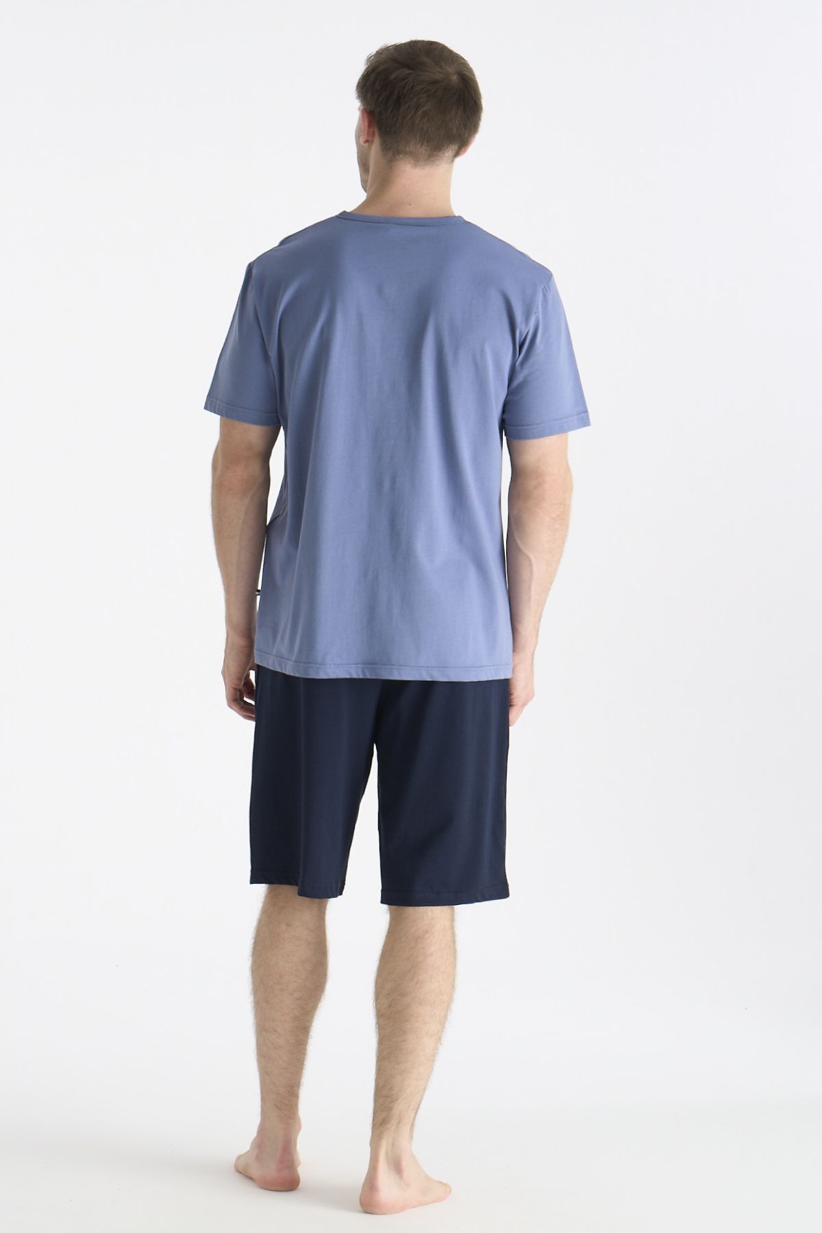 U.s Polo Assn. 19015 Erkek Kısa Kollu Şortlu Pijama Takımı-İndigo