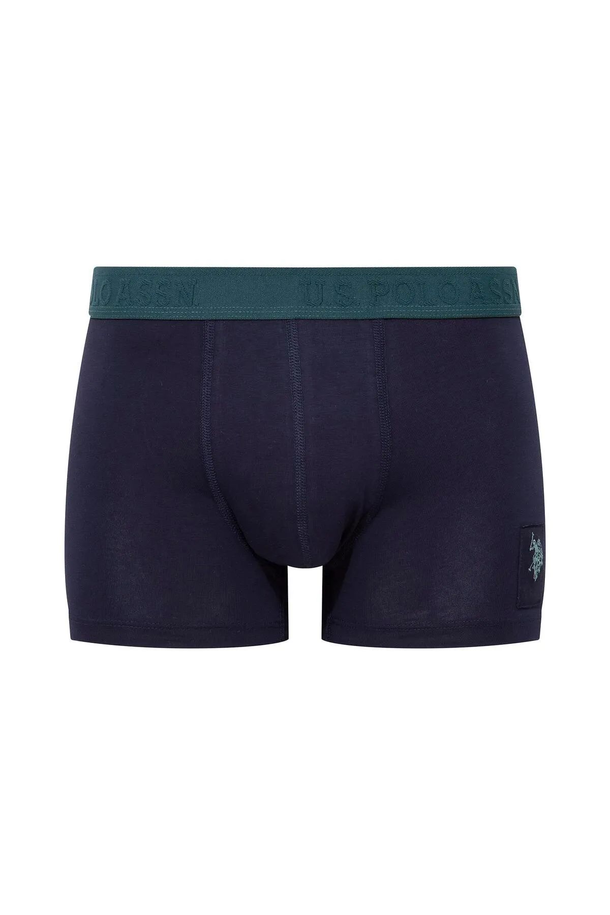 U.s Polo Assn. 80504 Erkek Pamuklu 3lü Boxer-Lacivert&Baskılı&Yeşil