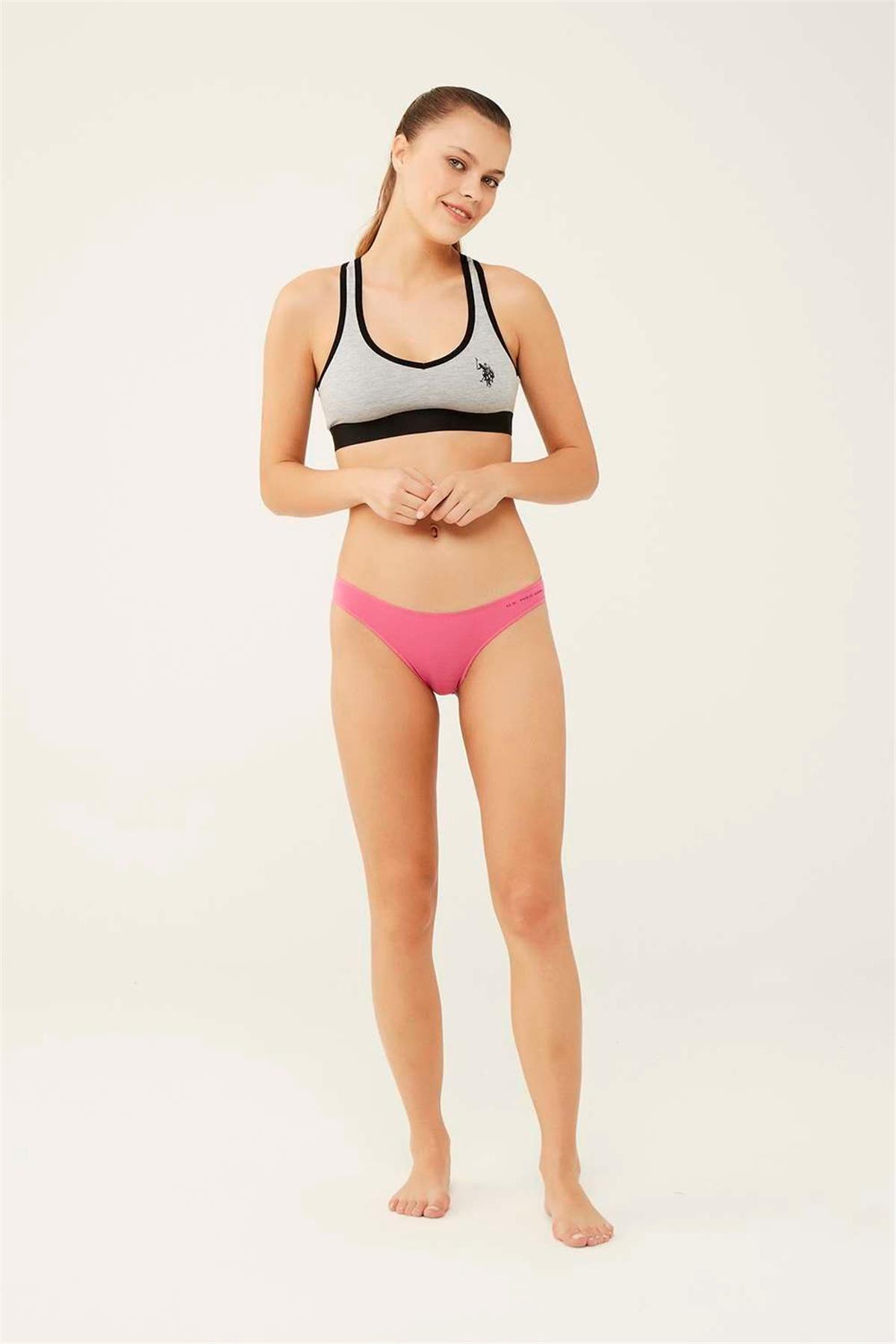U.s Polo Assn. 67007 Kadın 5li Modal Brazilian Slip Külot-Siyah&Ten&Beyaz&Fuşya&Lacivert