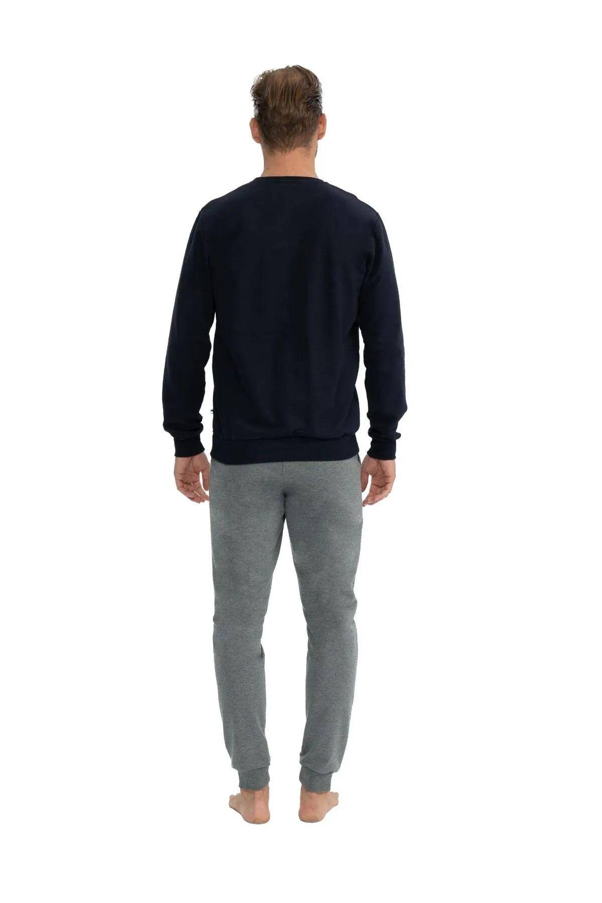 U.s Polo Assn. 18818 Erkek Uzun Kollu Yuvarlak Yaka Paçası Lastikli Rahat Ev Giyim-Lacivert