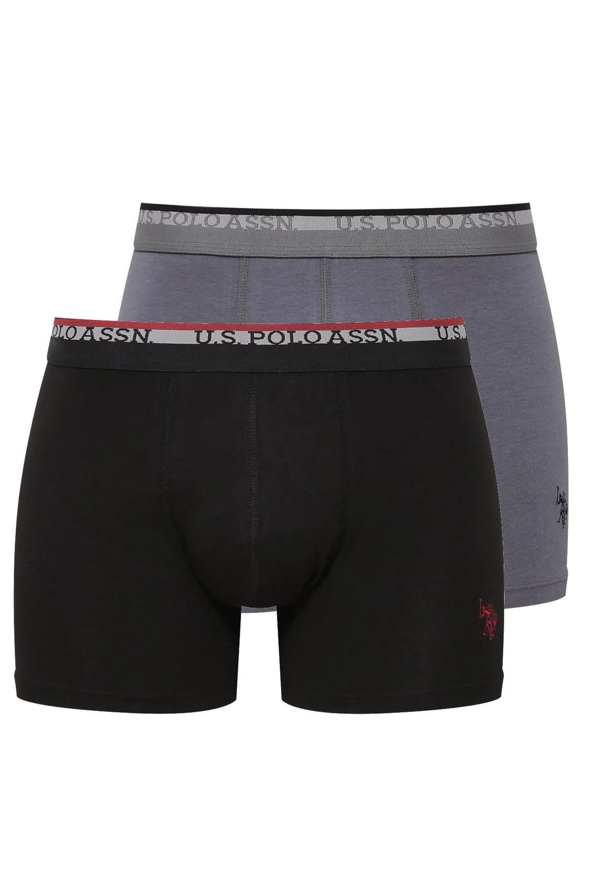 U.s Polo Assn. 80489 Erkek Modal 2li Boxer-Siyah&Antrasit