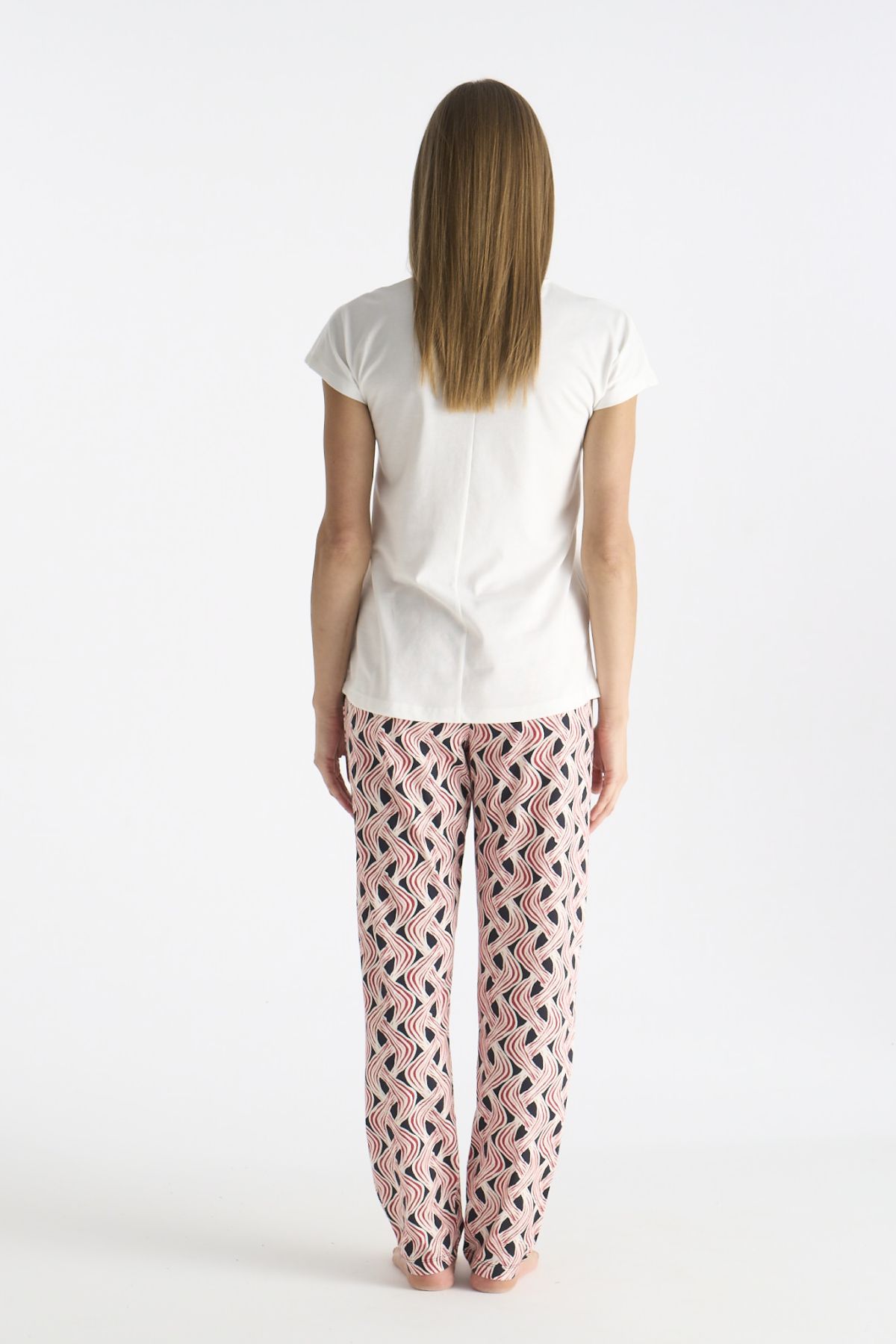 U.s Polo Assn. 20248 Kadın Bisiklet Yaka Kısa Kollu Pijama Takımı-Ekru