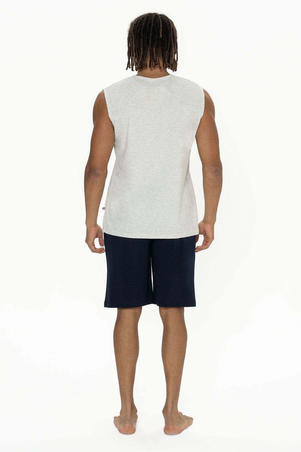 U.s Polo Assn. 18885 Erkek Kolsuz Bisiklet Yaka Şortlu Pijama Takımı-Karmelanj