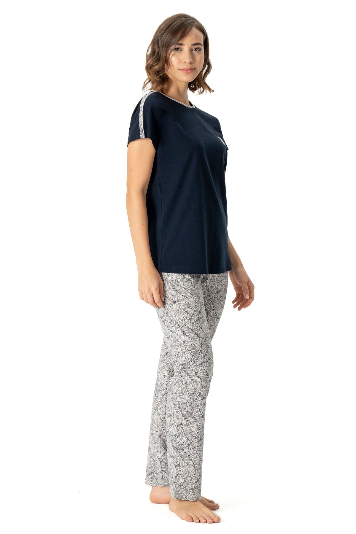 U.s Polo Assn. 17020 Kadın Kısa Kollu Yuvarlak Yaka Pijama Takım-Lacivert