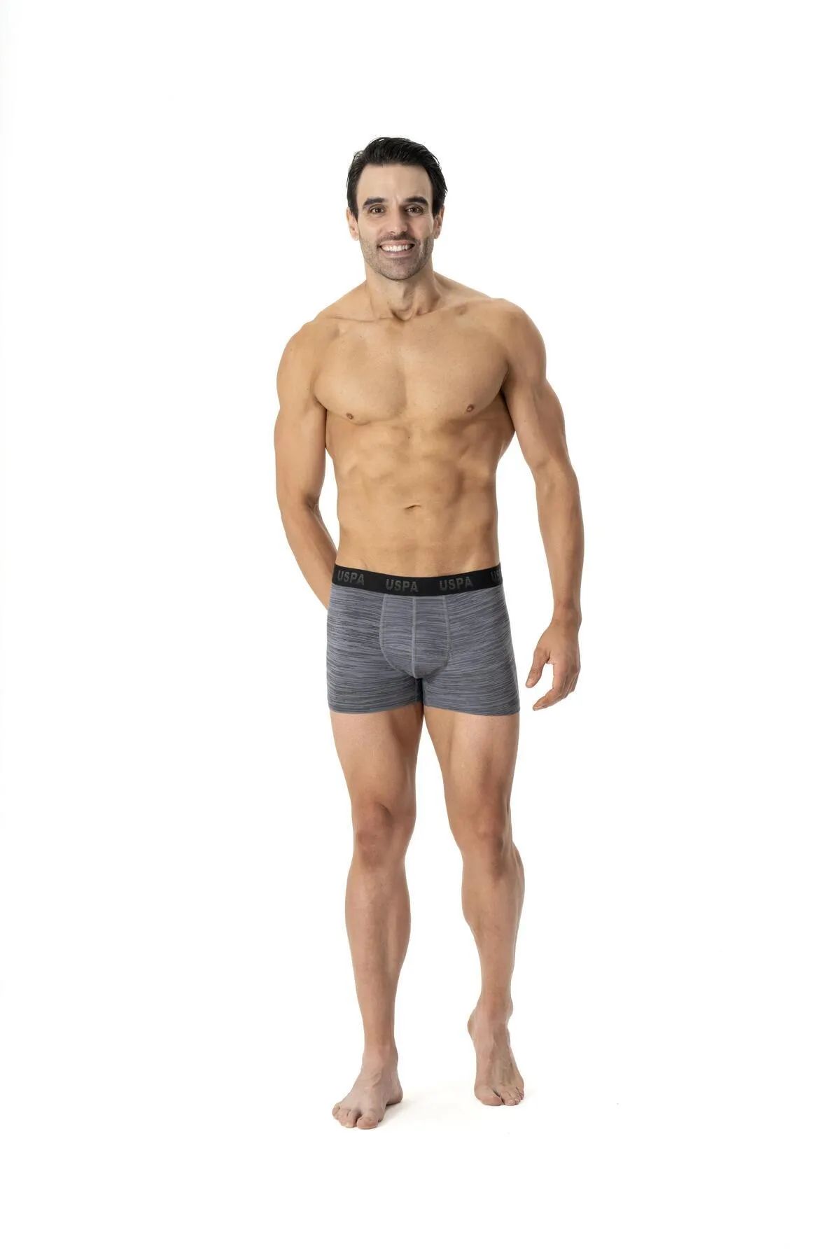 U.s Polo Assn. 80505 Erkek Pamuklu 3lü Boxer-Siyah&Antrasit&Baskılı