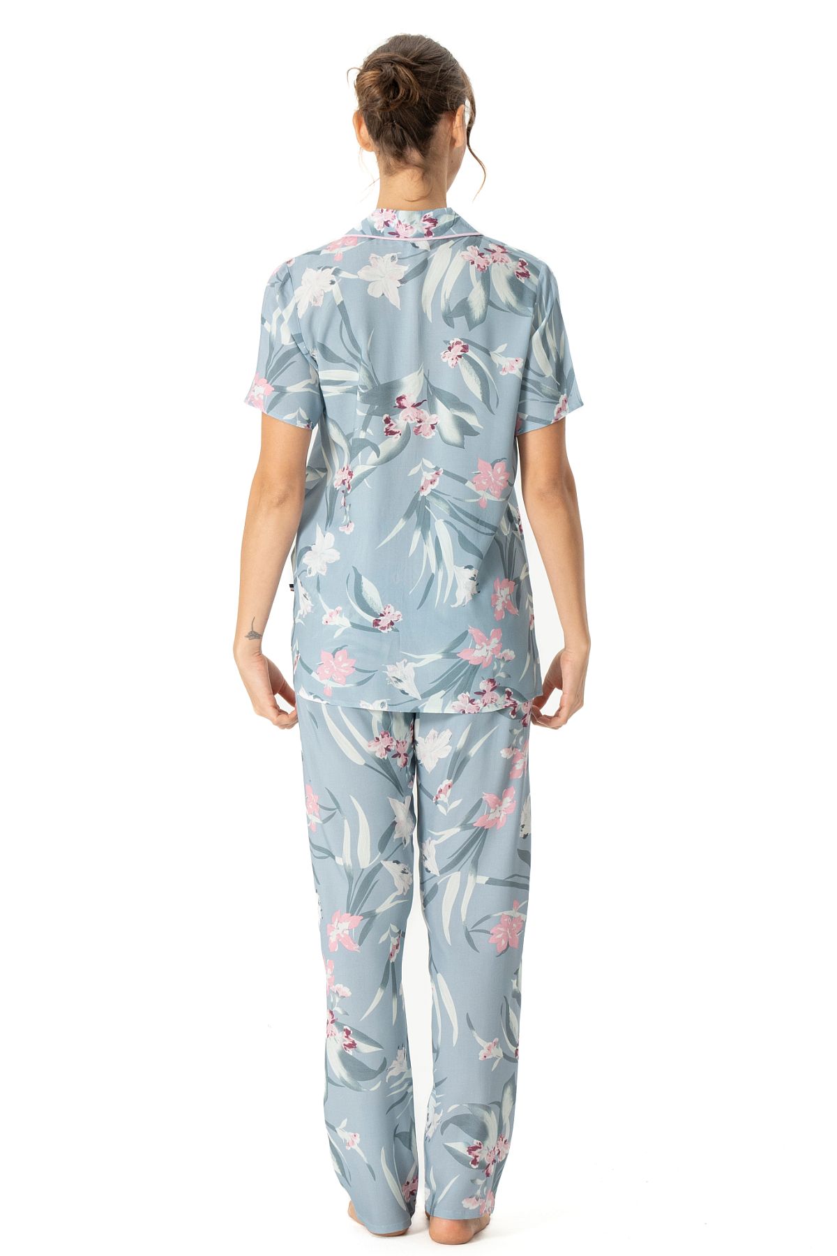 U.s Polo Assn. 17047 Kadın Kısa Kollu Önden Düğmeli Pijama Takım-Mint