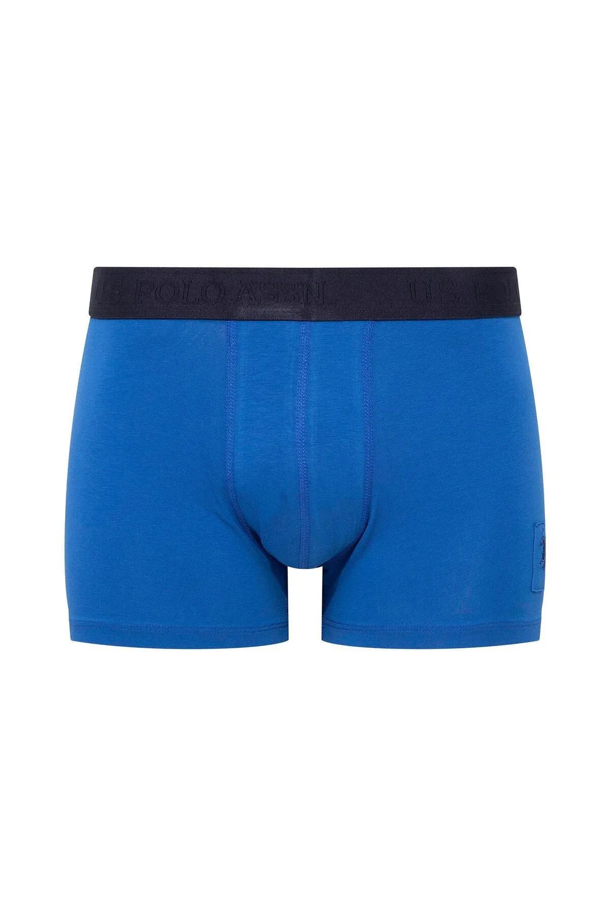 U.s Polo Assn. 80504 Erkek Pamuklu 3lü Boxer-Saks&Lacivert&Baskılı