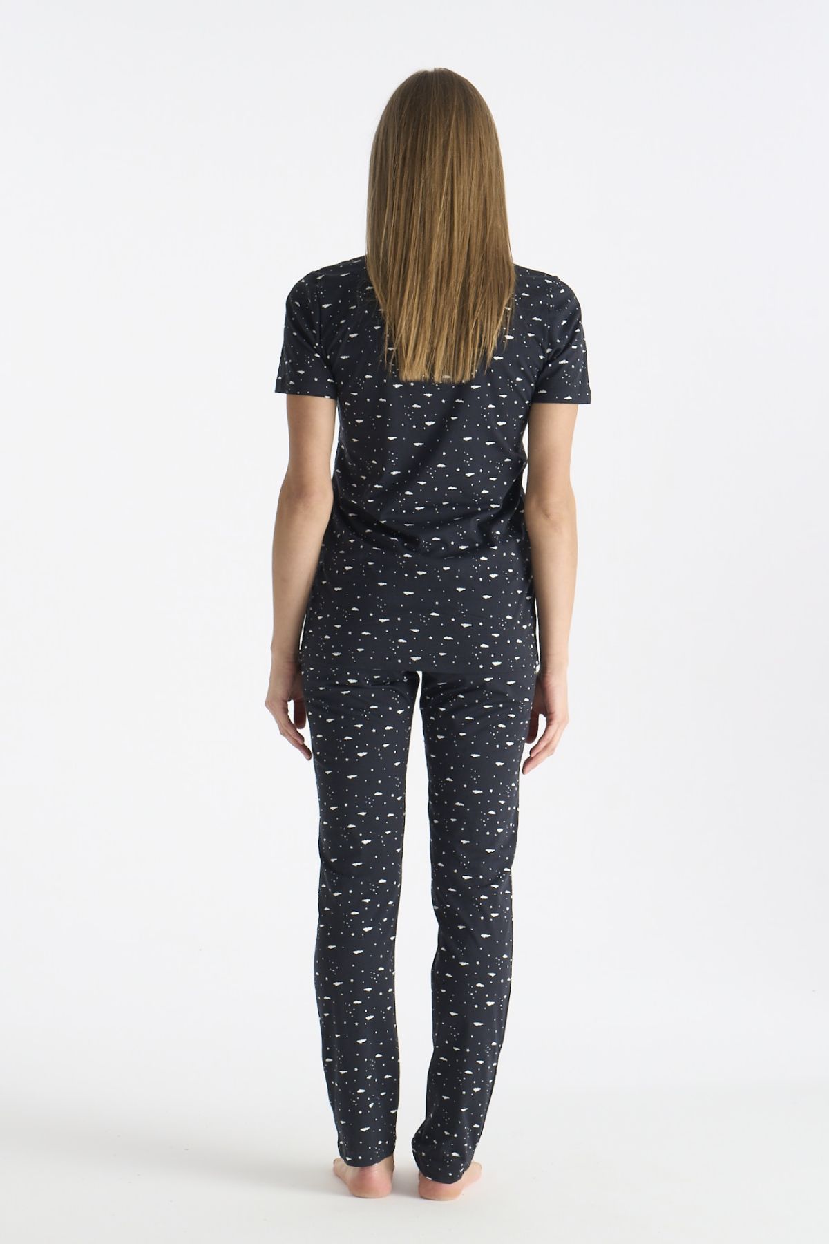 U.s Polo Assn. 20233 Kadın Kısa Kollu Önden Düğmeli Pijama Takımı-Lacivert